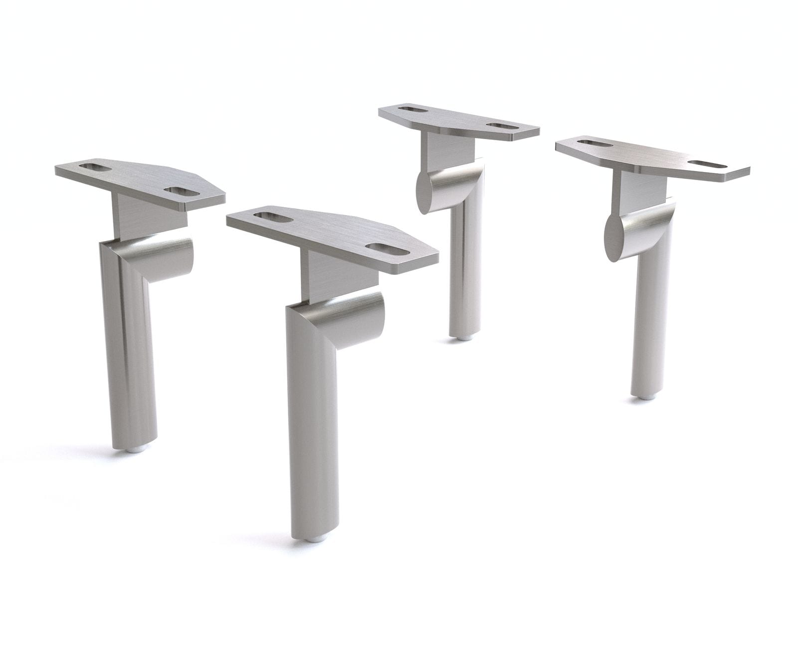 Fuß Oval 15 cm Edelstahl gebürstet für alle Möbelarten (4er Set)