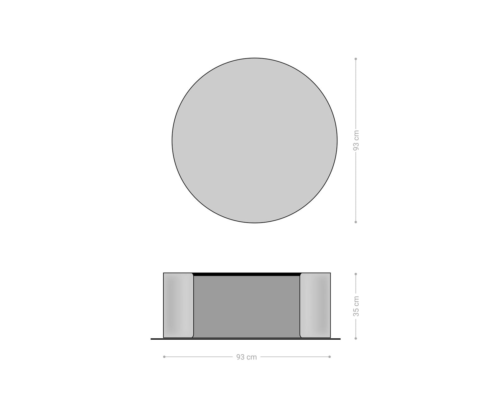 Couchtisch Haru 90x35 cm Keramik Laminam® Noir Desir Braun Metallic Silber 6