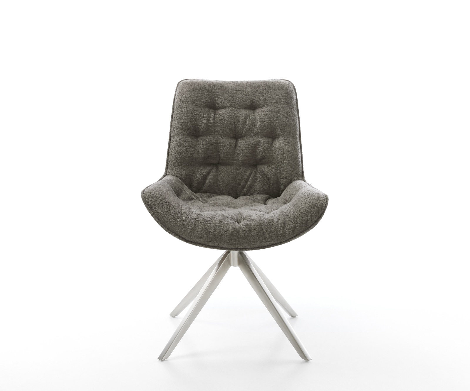 Drehstuhl Taimi-Flex Bouclé Soft Schlamm Kreuzgestell breit Edelstahl 360° drehbar Wippfunktion 2