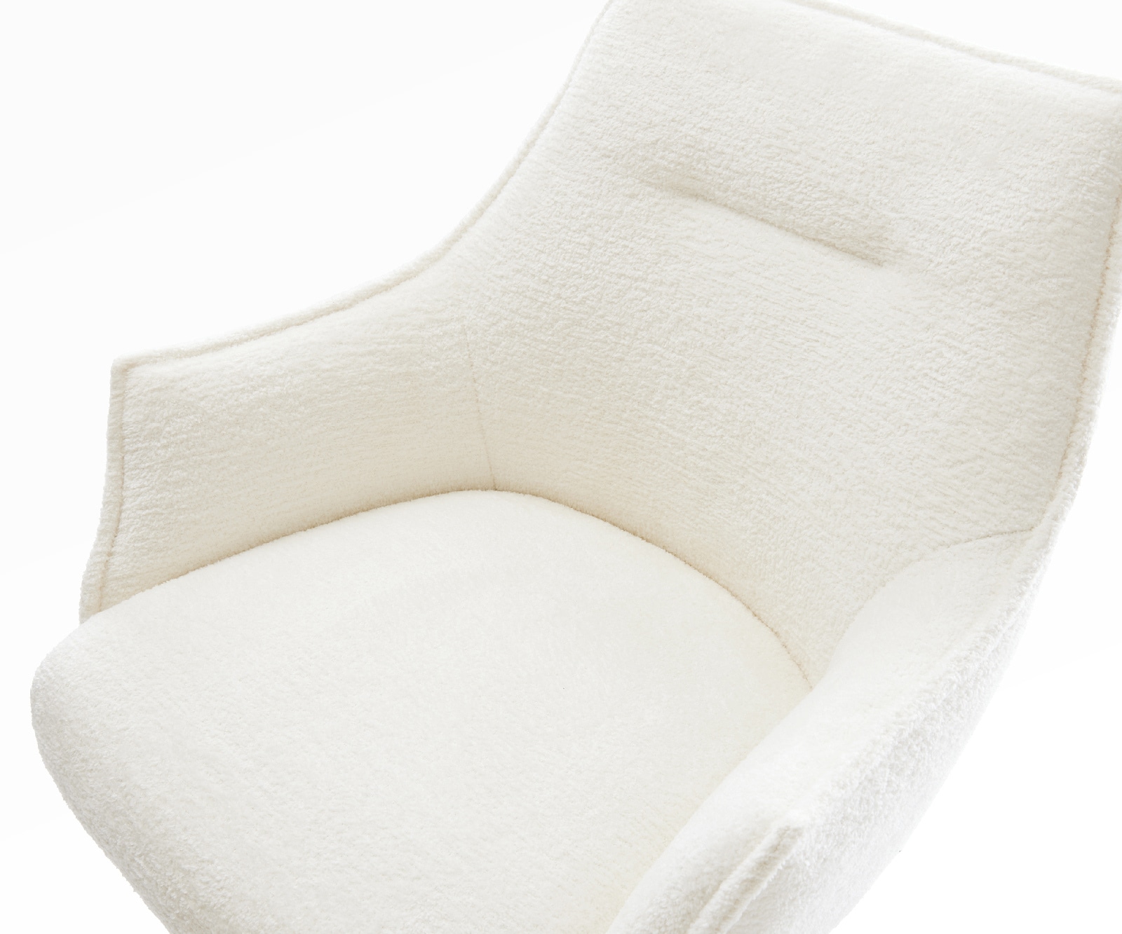 Barstuhl Alja-Flex Bouclé Soft Beige Kufengestell Metall Schwarz Taschenfederkern 4