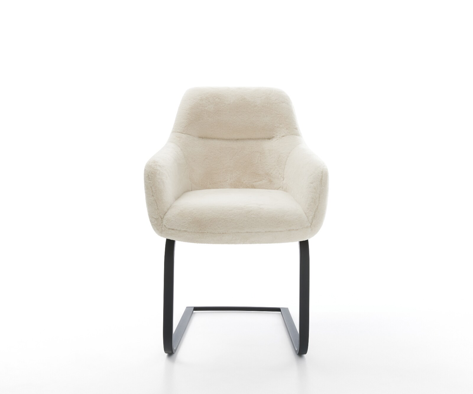 Freischwinger Pejo-Flex Plüsch Creme-Weiß Freischwinger flach Schwarz Taschenfederkern 2