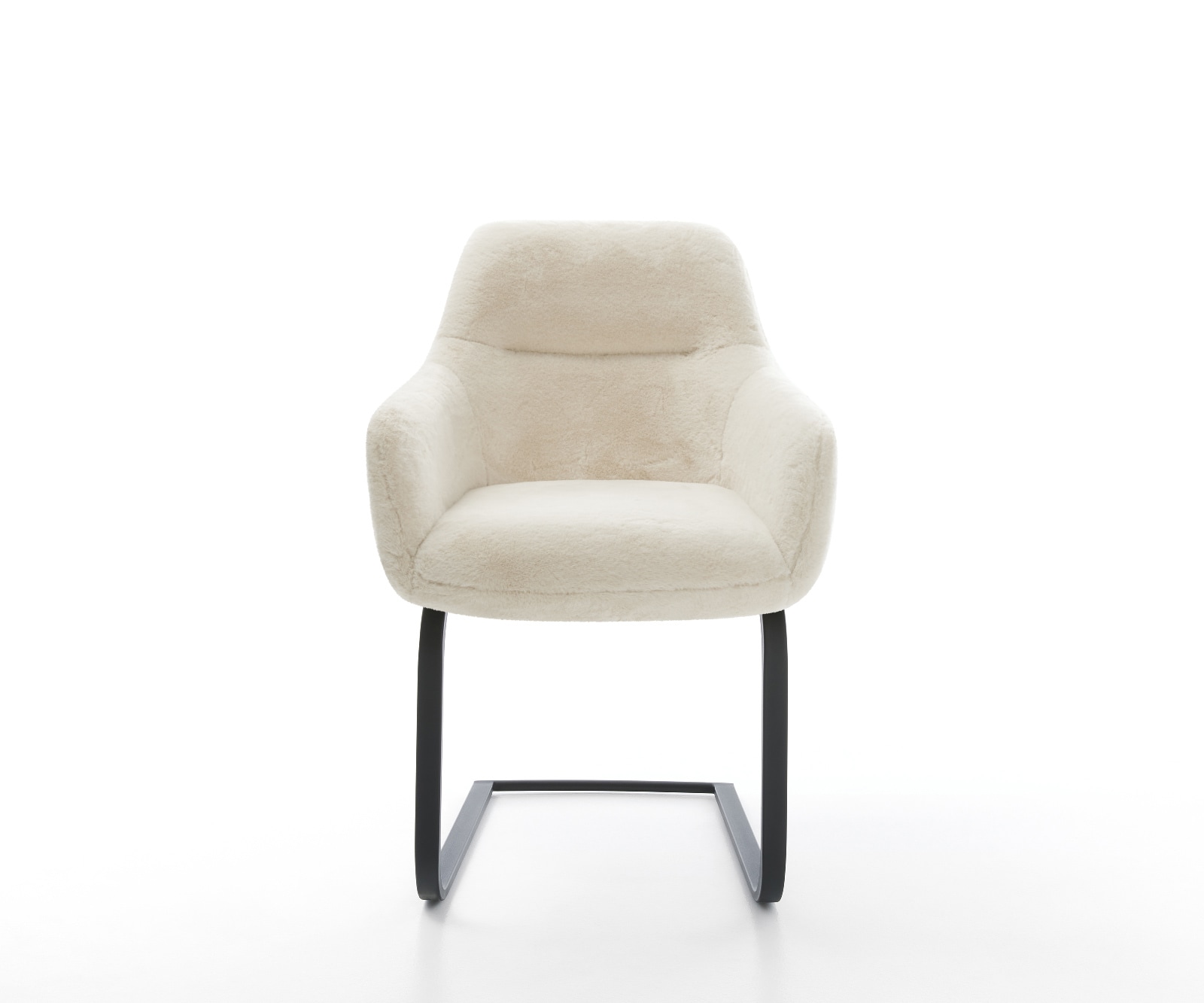 Freischwinger Pejo-Flex Plüsch Creme-Weiß Freischwinger flach Schwarz Taschenfederkern 2