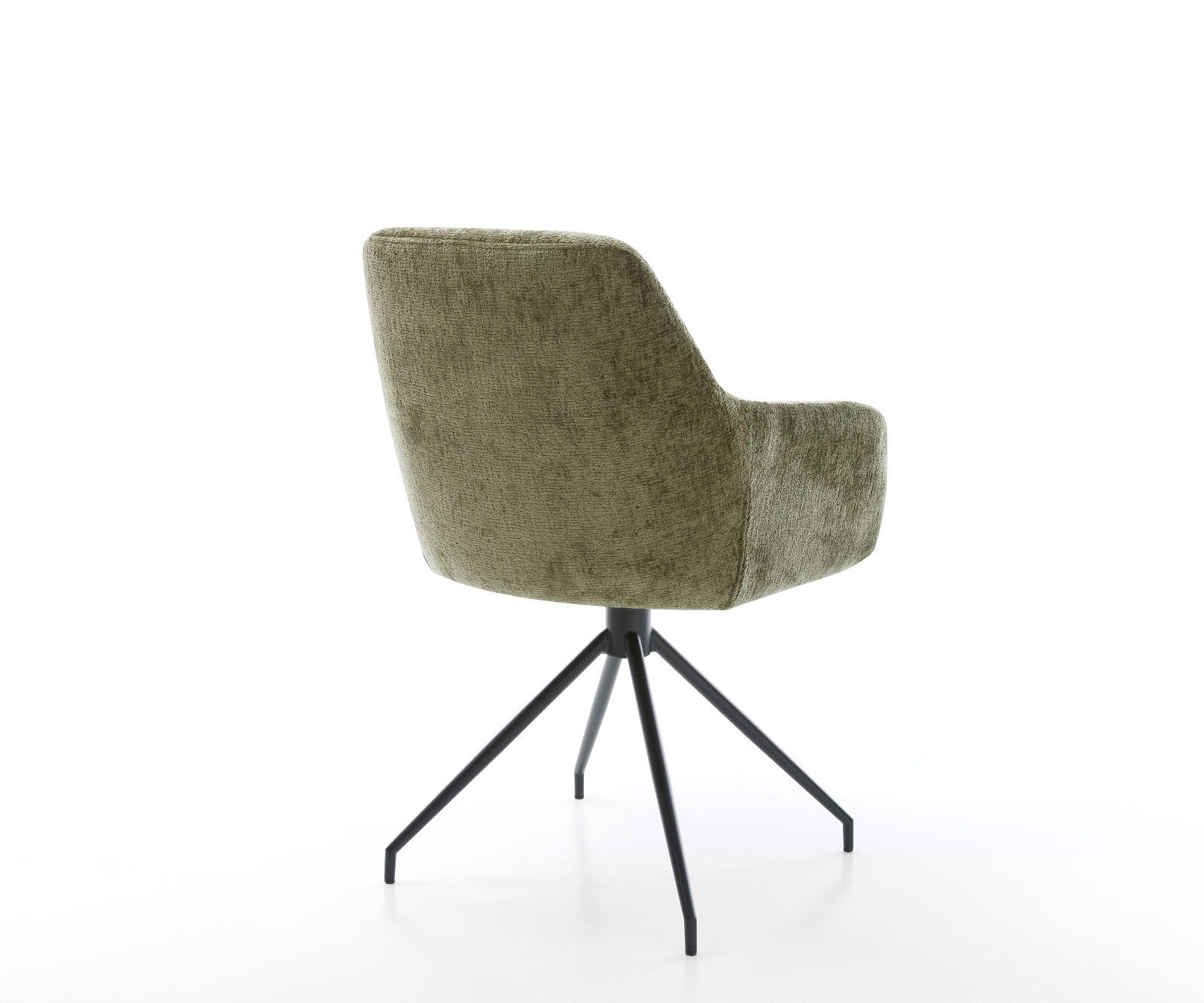 Drehstuhl Pejo-Flex Chenille Olive Kreuzgestell konisch Schwarz 180° drehbar Taschenfederkern 4