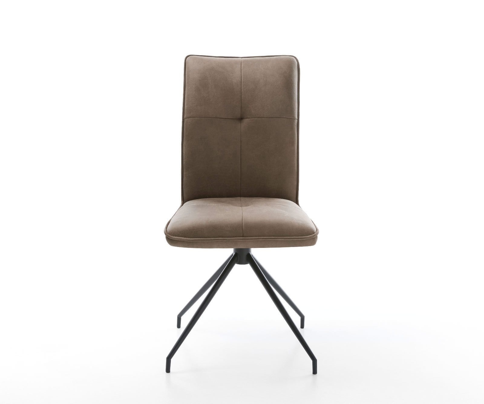 Esszimmerstuhl Maddy-Flex Mikrofaser Taupe Vintage Kreuzgestell konisch Schwarz 1 Esszimmerstuhl Maddy-Flex Mikrofaser Taupe Vintage Kreuzgestell konisch Schwarz 1