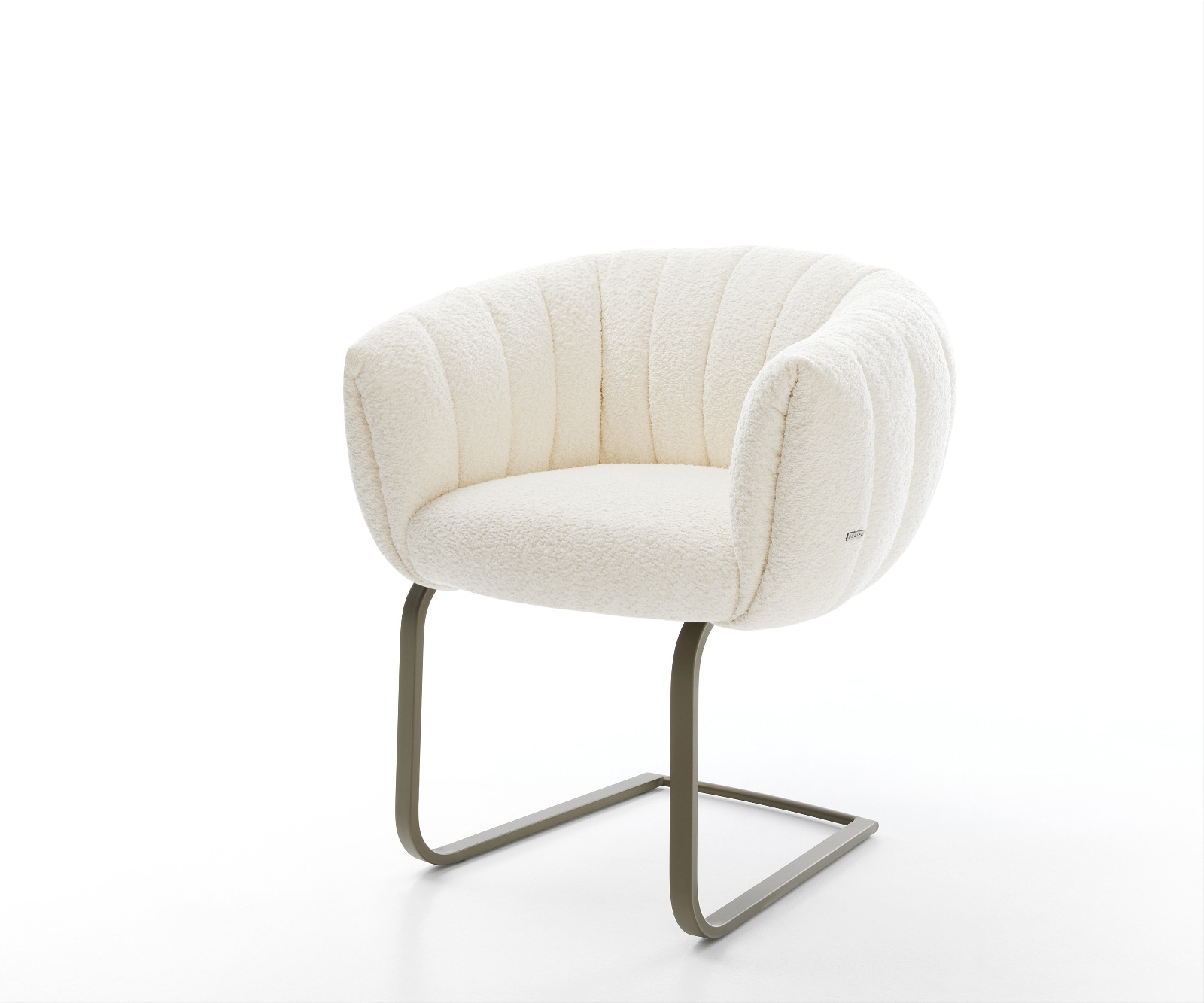 Freischwinger Jada-Flex Bouclé Weiß Freischwinger flach Effektfinish Titan Taschenfederkern