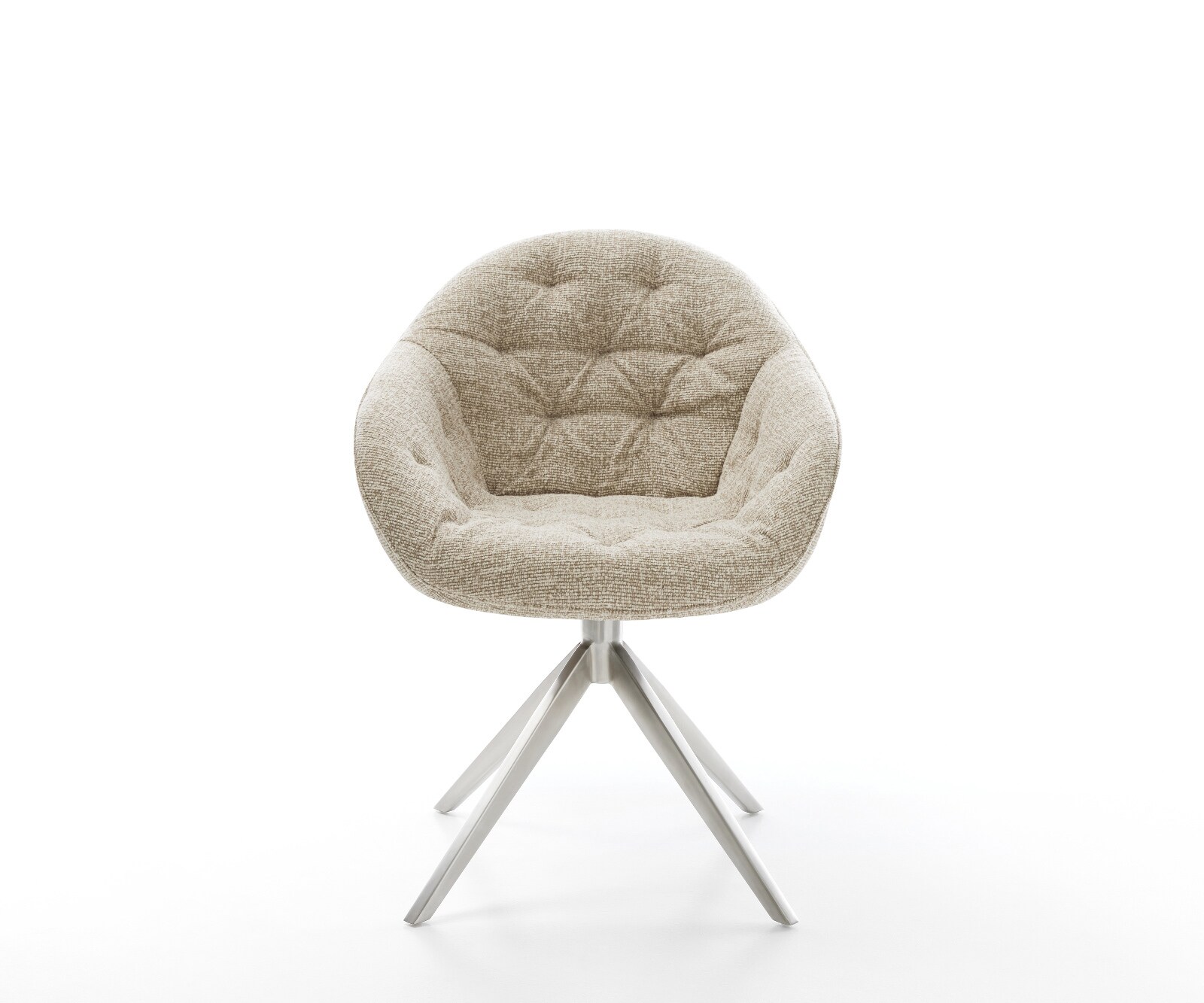Drehstuhl Gaio-Flex Webstoff Soft Beige Kreuzgestell breit Edelstahl 360° drehbar Wippfunktion 1