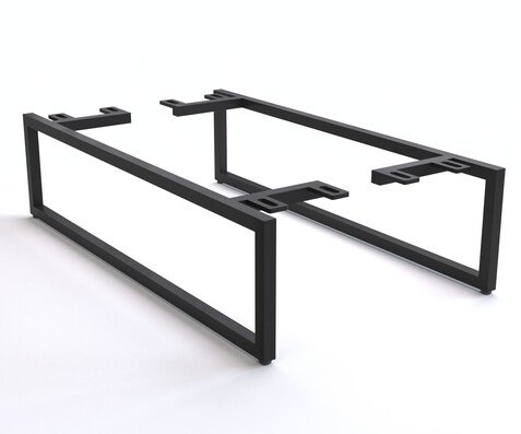 Fuß Kufe schmal 20 cm Metall Schwarz für Kastenmöbel der Tiefe 60 cm (2er Set)