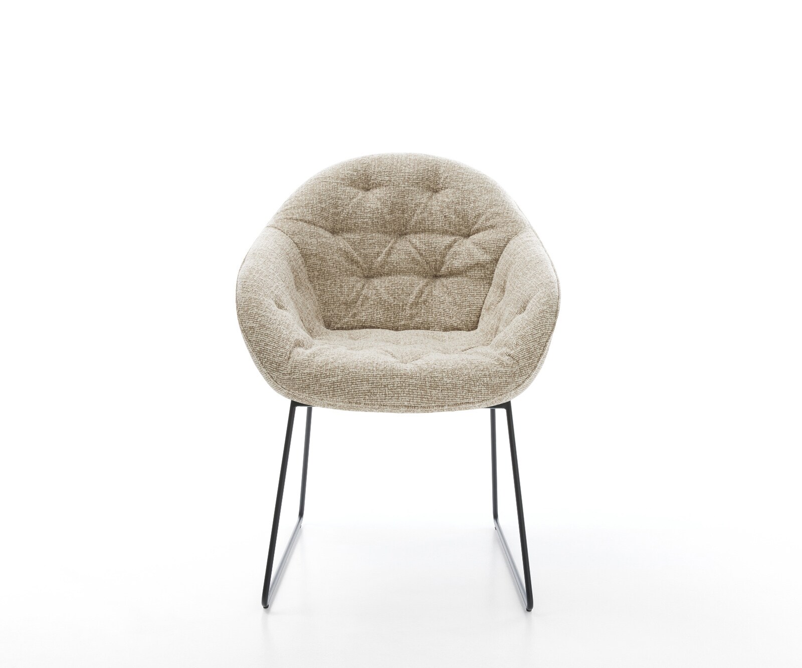 Esszimmerstuhl Gaio-Flex Webstoff Soft Beige Kufengestell Schwarz 2