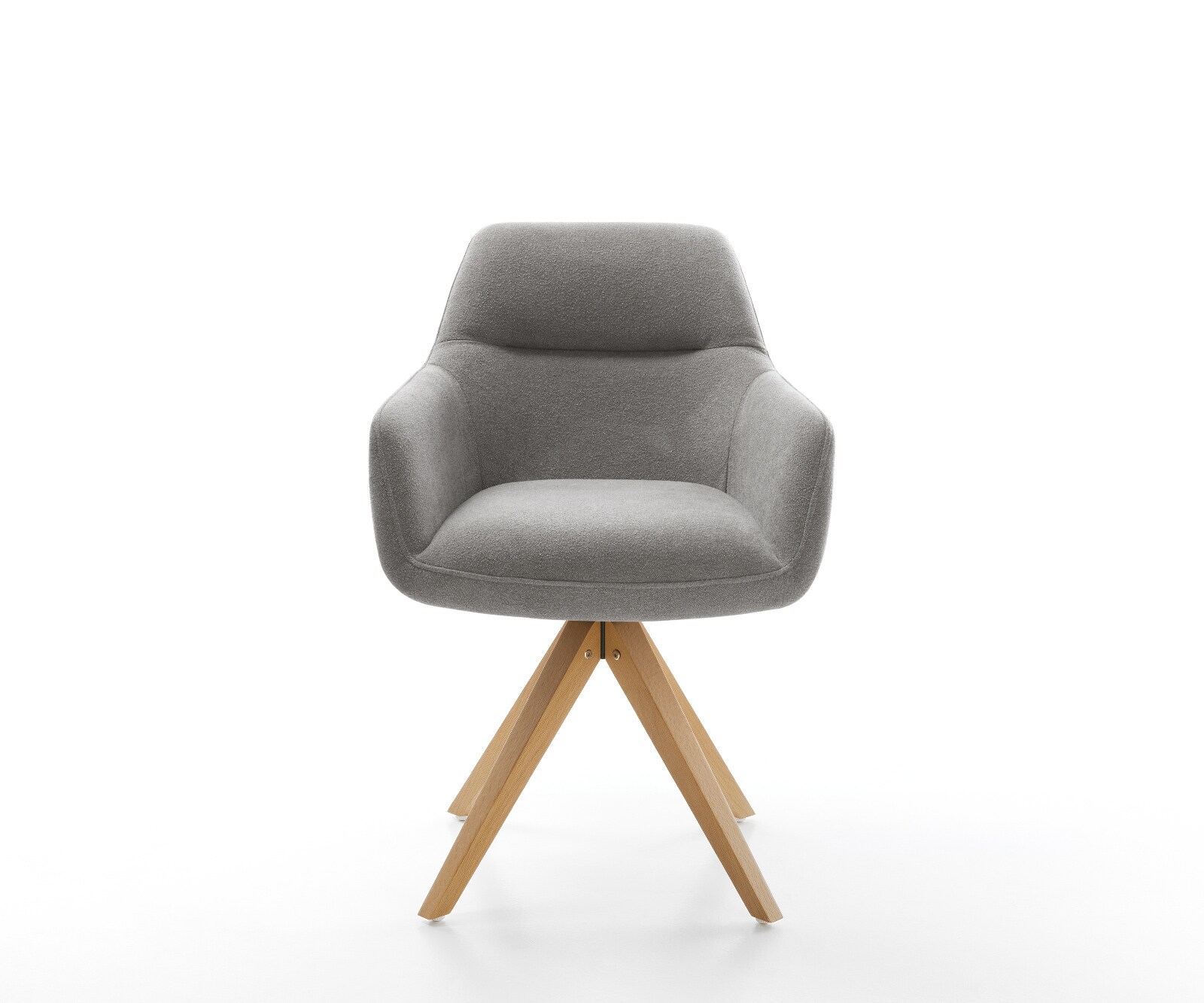 Drehstuhl Pejo-Flex Strukturstoff Soft Grau Holzgestell kantig Natur 180° drehbar Taschenfederkern 2