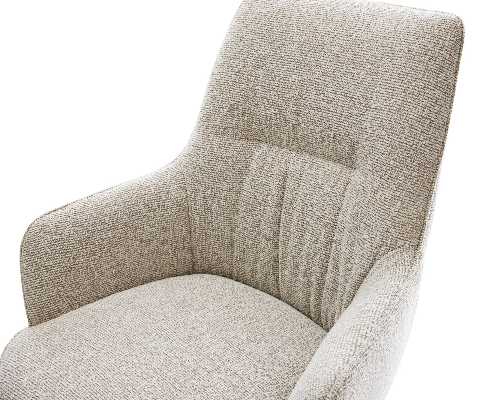 Freischwinger Zelia-Flex mit Armlehnen Webstoff Soft Beige Freischwinger flach Schwarz Taschenfederkern 3