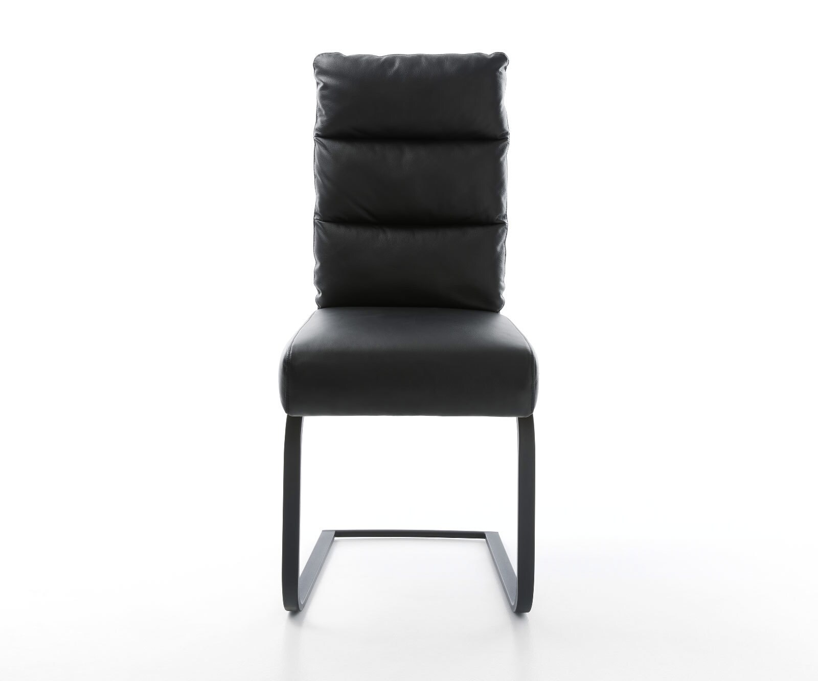 Freischwinger Pela-Flex Echt-Leder Schwarz Freischwinger flach Schwarz Taschenfederkern 1