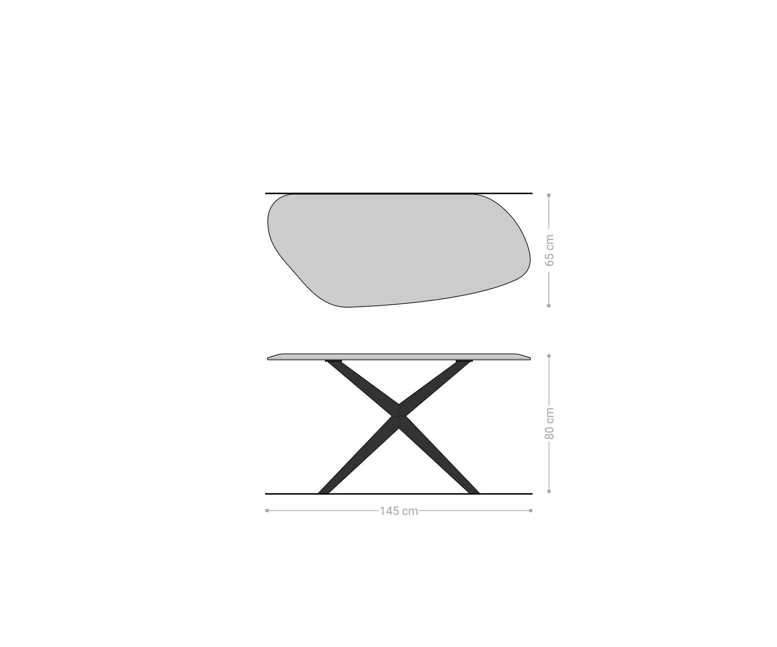 Konsolentisch Nagaru 145x65 cm Polygonal Akazie Aura Metall schwarz 7
