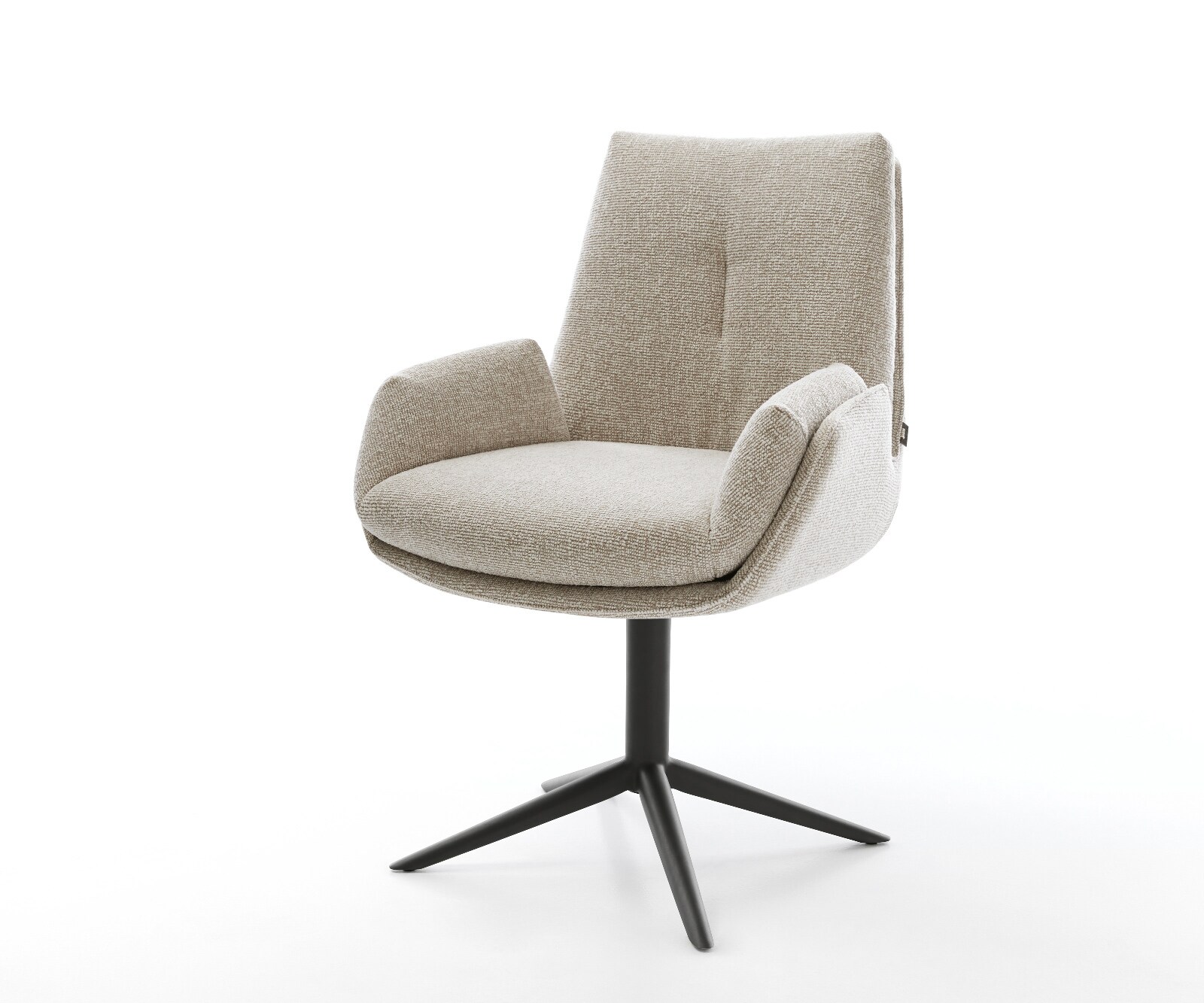 Drehstuhl Clea-Flex Webstoff Soft Beige Fußkreuz Schwarz 360° drehbar Wippf günstig online kaufen