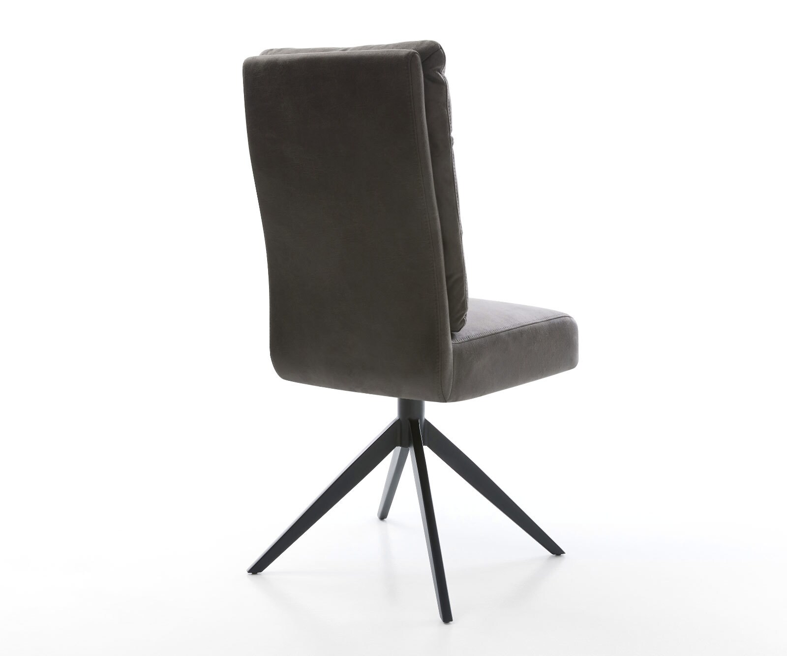 Drehstuhl Pela-Flex Mikrofaser Anthrazit Vintage Kreuzgestell breit Schwarz 360° drehbar Wippfunktion Taschenfederkern 4