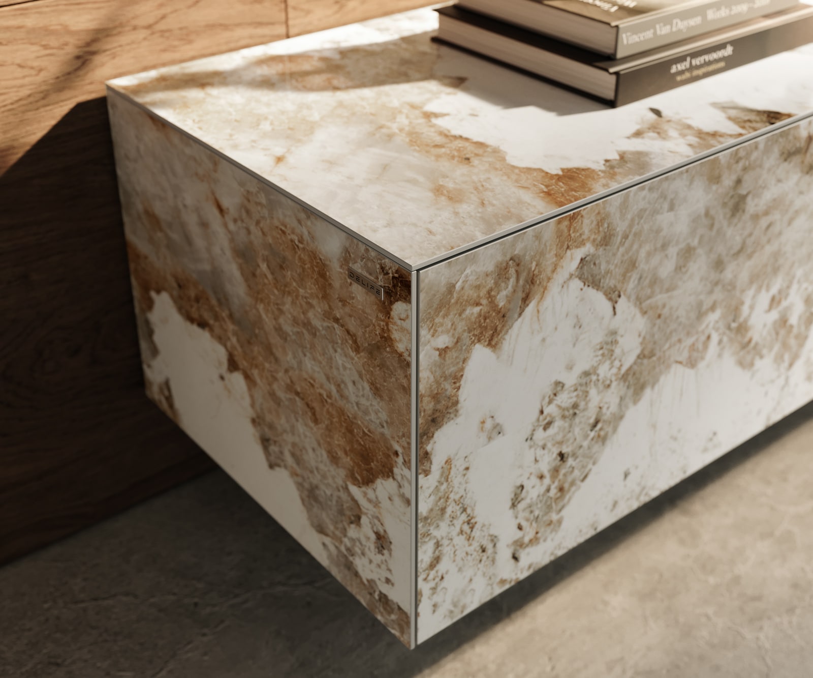 Lowboard Cuor 220 cm Keramik Minas Melange Weiß-Beige 1 Klappe 2 Schubfächer Schwebend 5 Lowboard Cuor 220 cm Keramik Minas Melange Weiß-Beige 1 Klappe 2 Schubfächer Schwebend 5