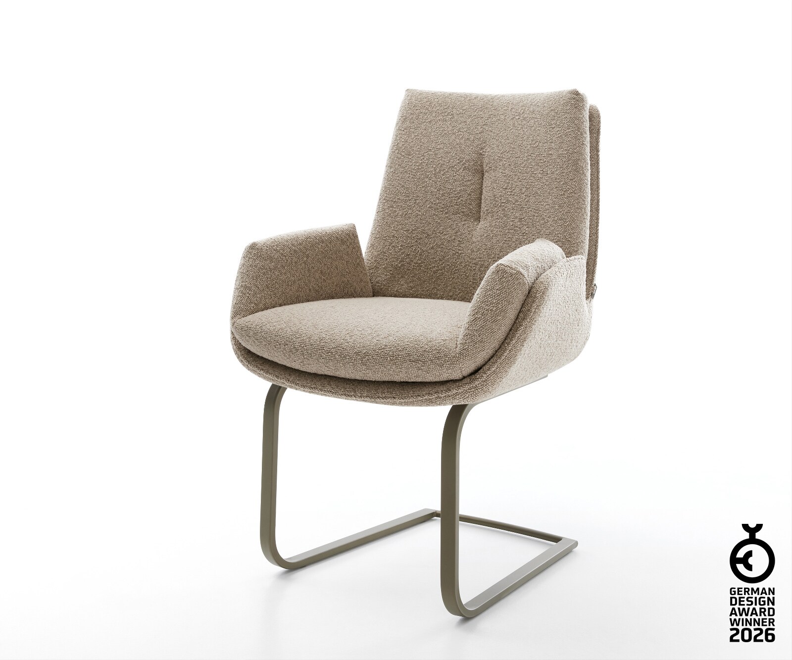Freischwinger Clea-Flex Bouclé Schlamm Freischwinger flach Effektfinish Titan