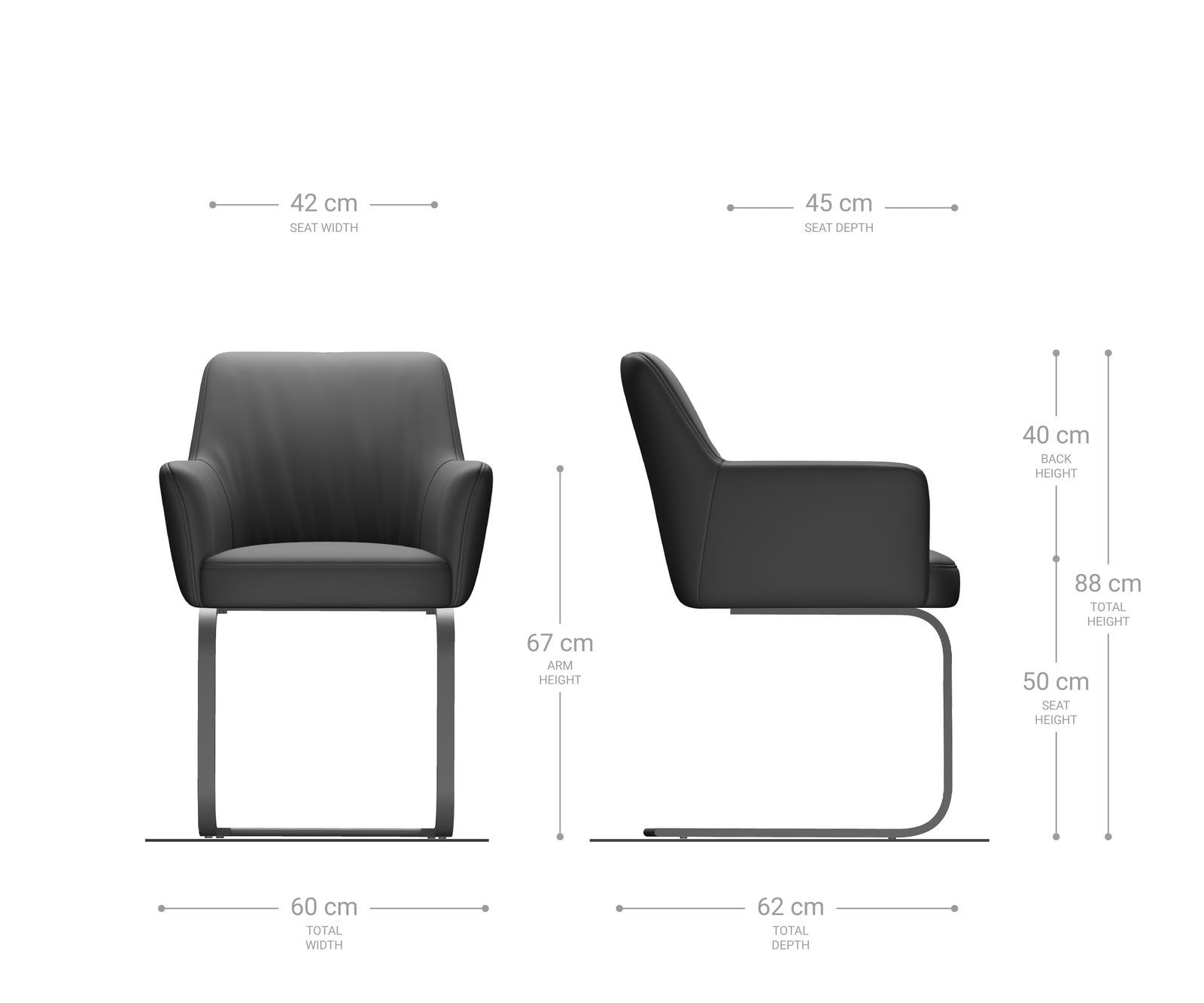 Freischwinger Xana-Flex mit Armlehnen Mikrofaser Anthrazit Vintage Freischwinger flach Edelstahl Taschenfederkern 5 Freischwinger Xana-Flex mit Armlehnen Mikrofaser Anthrazit Vintage Freischwinger flach Edelstahl Taschenfederkern 5