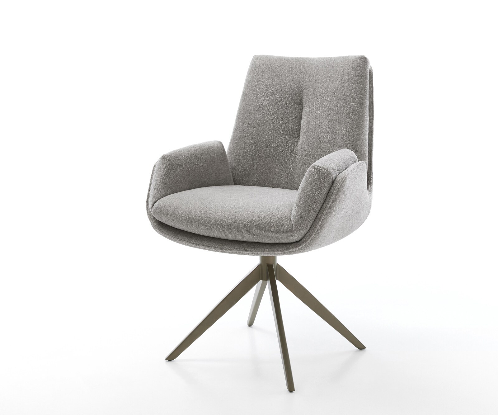 Drehstuhl Clea-Flex Strukturstoff Soft Grau Kreuzgestell breit Effektfinish günstig online kaufen