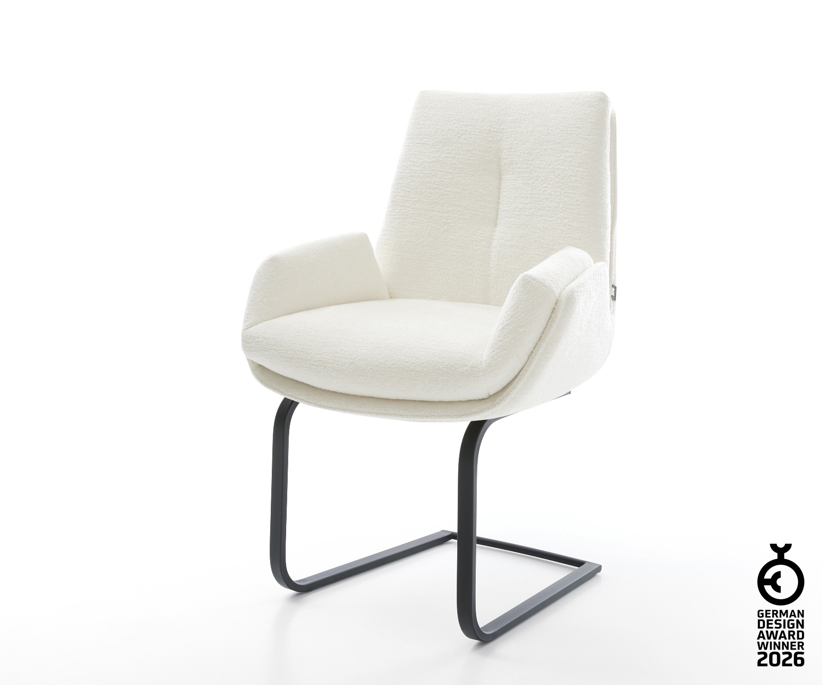 Freischwinger Clea-Flex Bouclé Soft Beige Freischwinger flach Schwarz günstig online kaufen