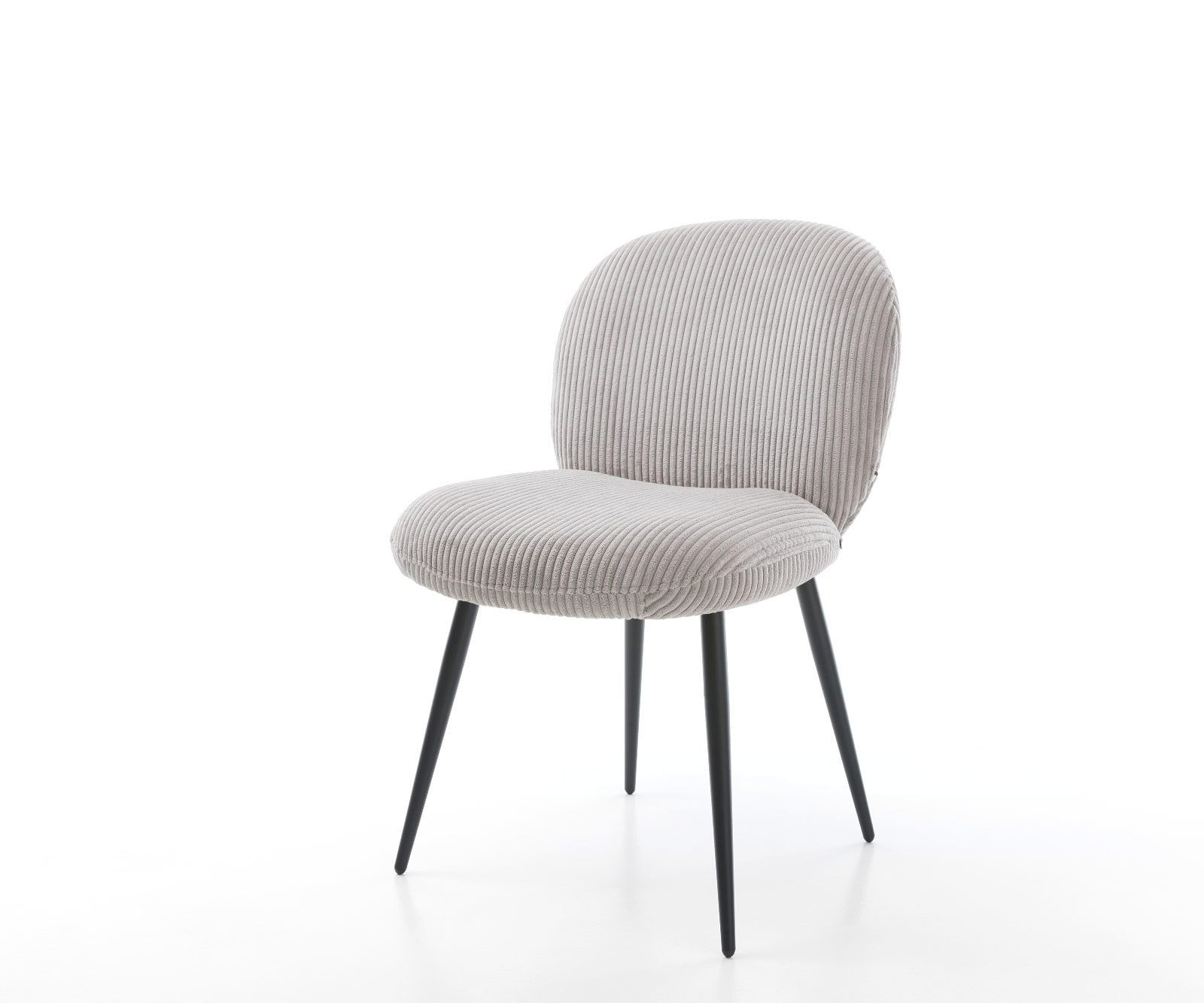 Esszimmerstuhl Nube-Flex Cord Silbergrau 4-Fuß konisch Schwarz Taschenfederkern Esszimmerstuhl Nube-Flex Cord Silbergrau 4-Fuß konisch Schwarz Taschenfederkern