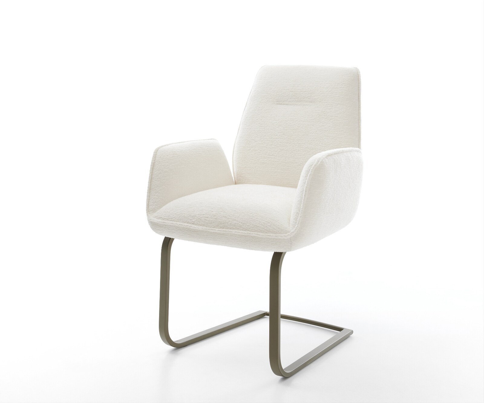 Freischwinger Zoa-Flex Bouclé Soft Beige Freischwinger flach Effektfinish Titan Taschenfederkern 1