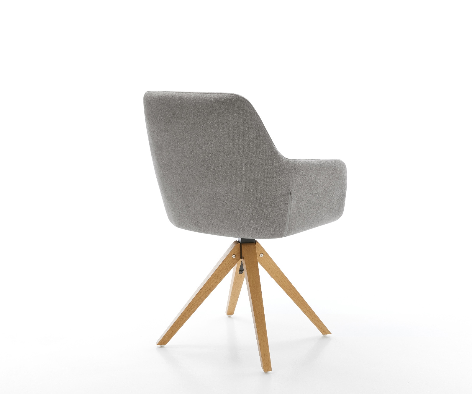Drehstuhl Pejo-Flex Strukturstoff Soft Grau Holzgestell kantig Natur 360° drehbar Taschenfederkern 4