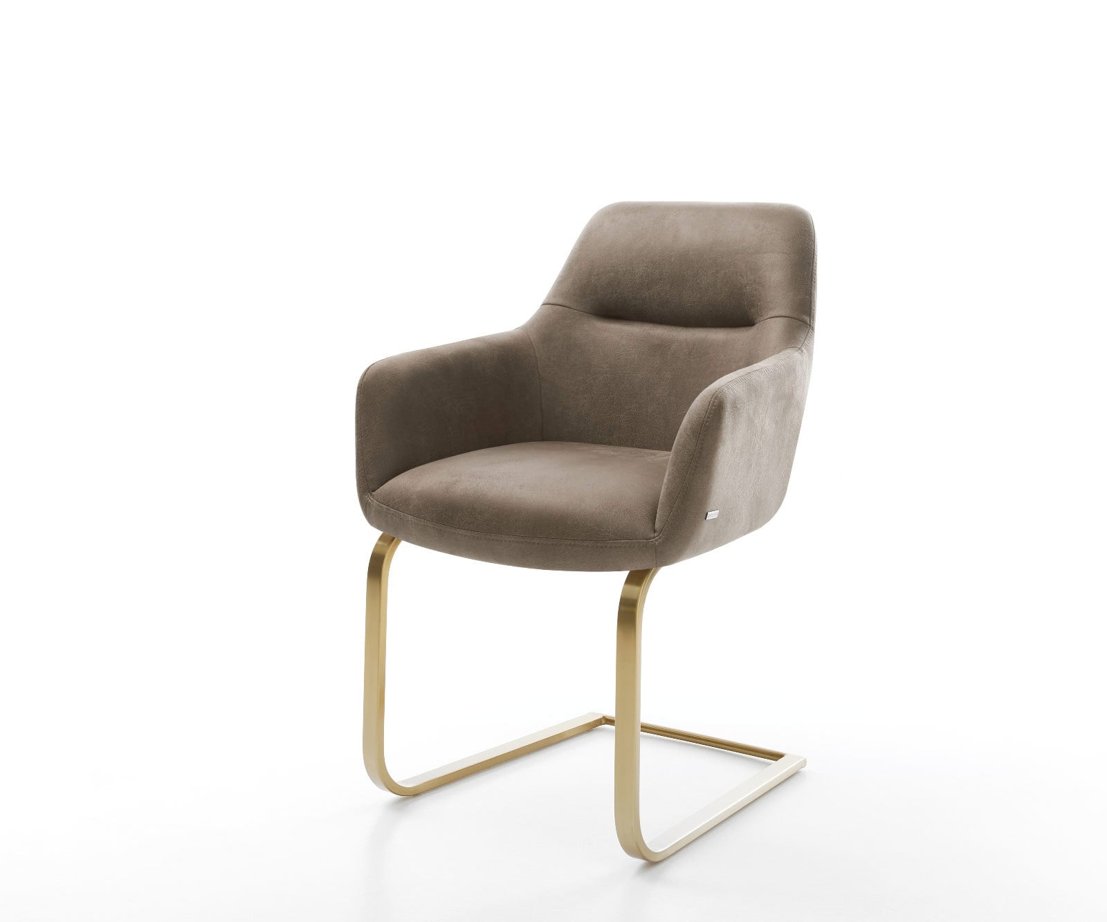 Freischwinger Pejo-Flex Mikrofaser Taupe Vintage Freischwinger flach Gold T günstig online kaufen
