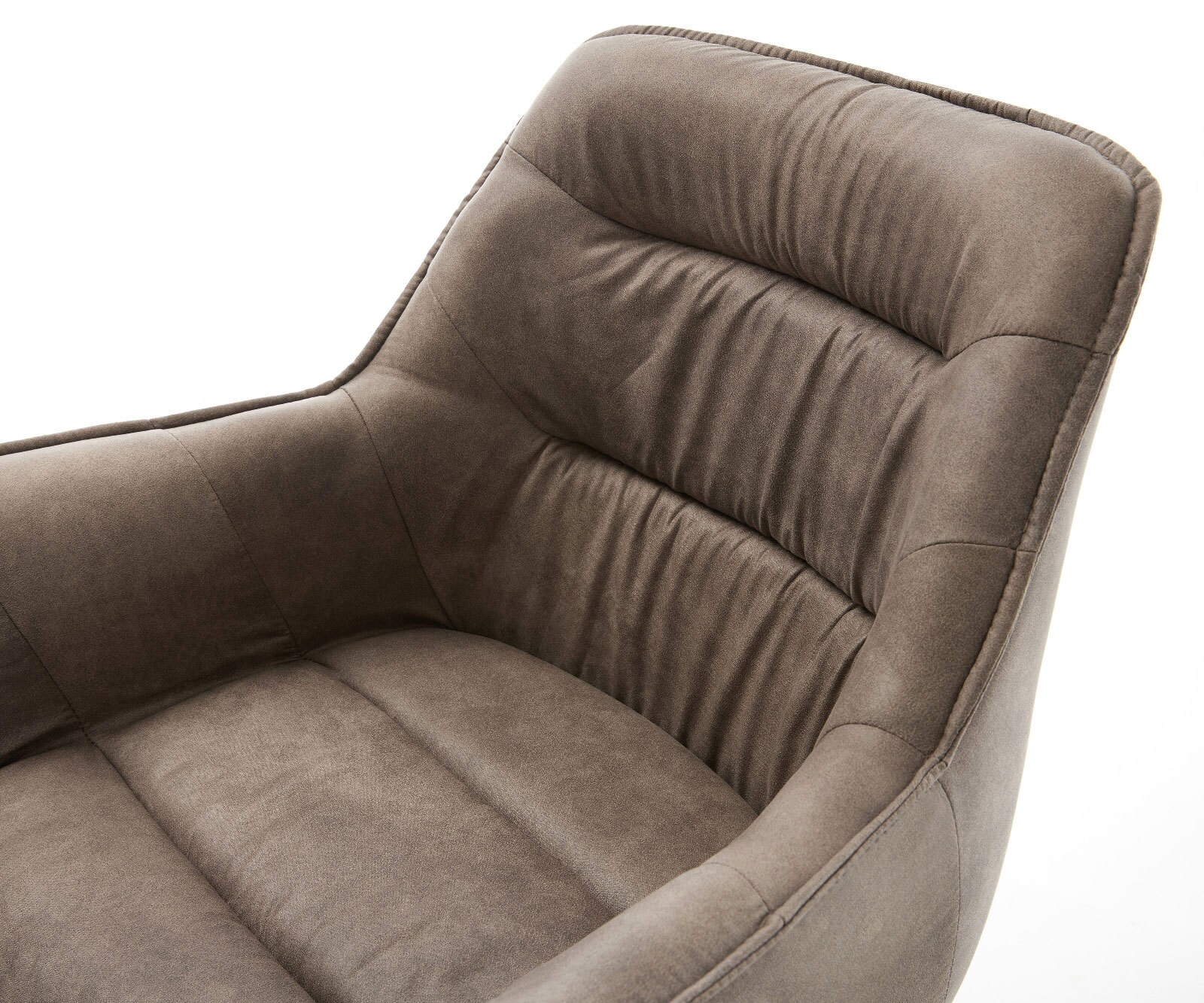 Esszimmerstuhl Kaira-Flex Mikrofaser Taupe Vintage 4-Fuß konisch Edelstahl 4