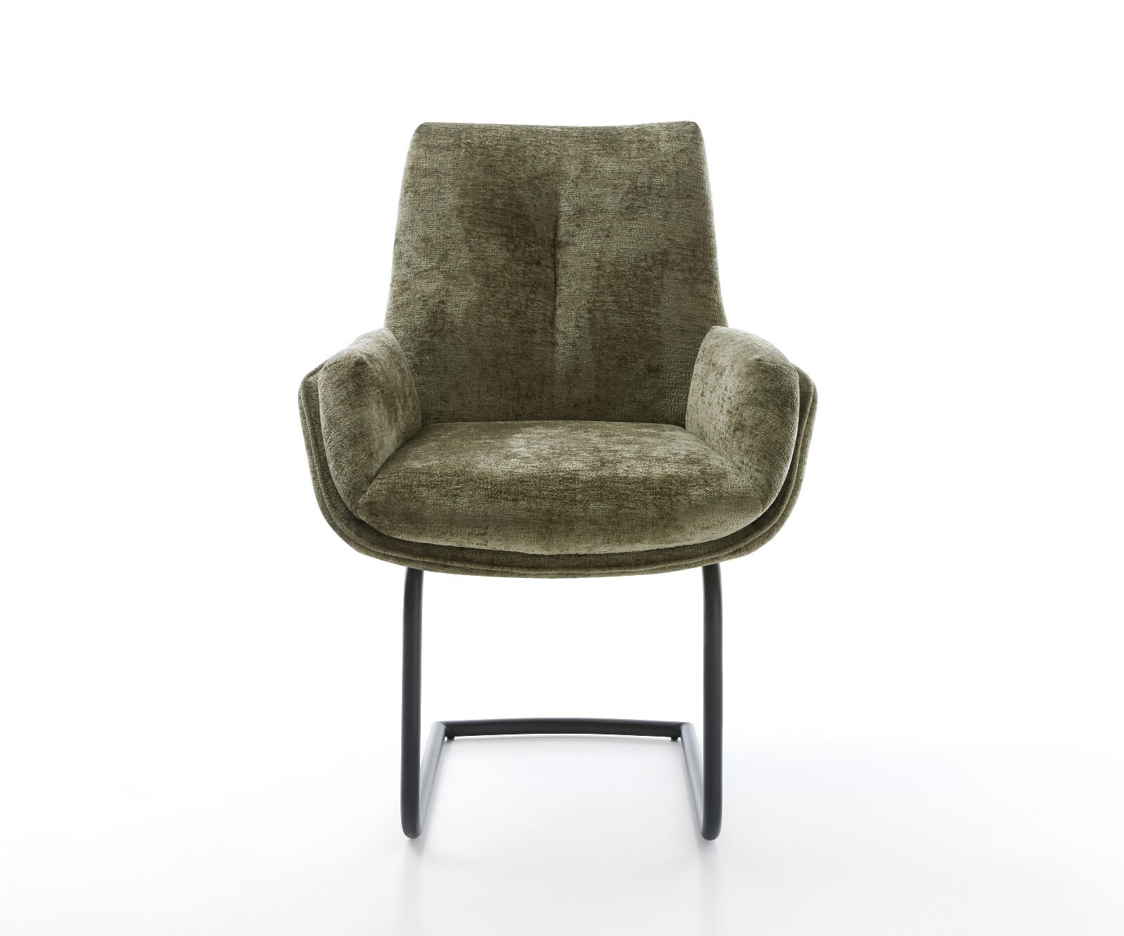 Freischwinger Clea-Flex Chenille Olive Freischwinger rund Schwarz 1
