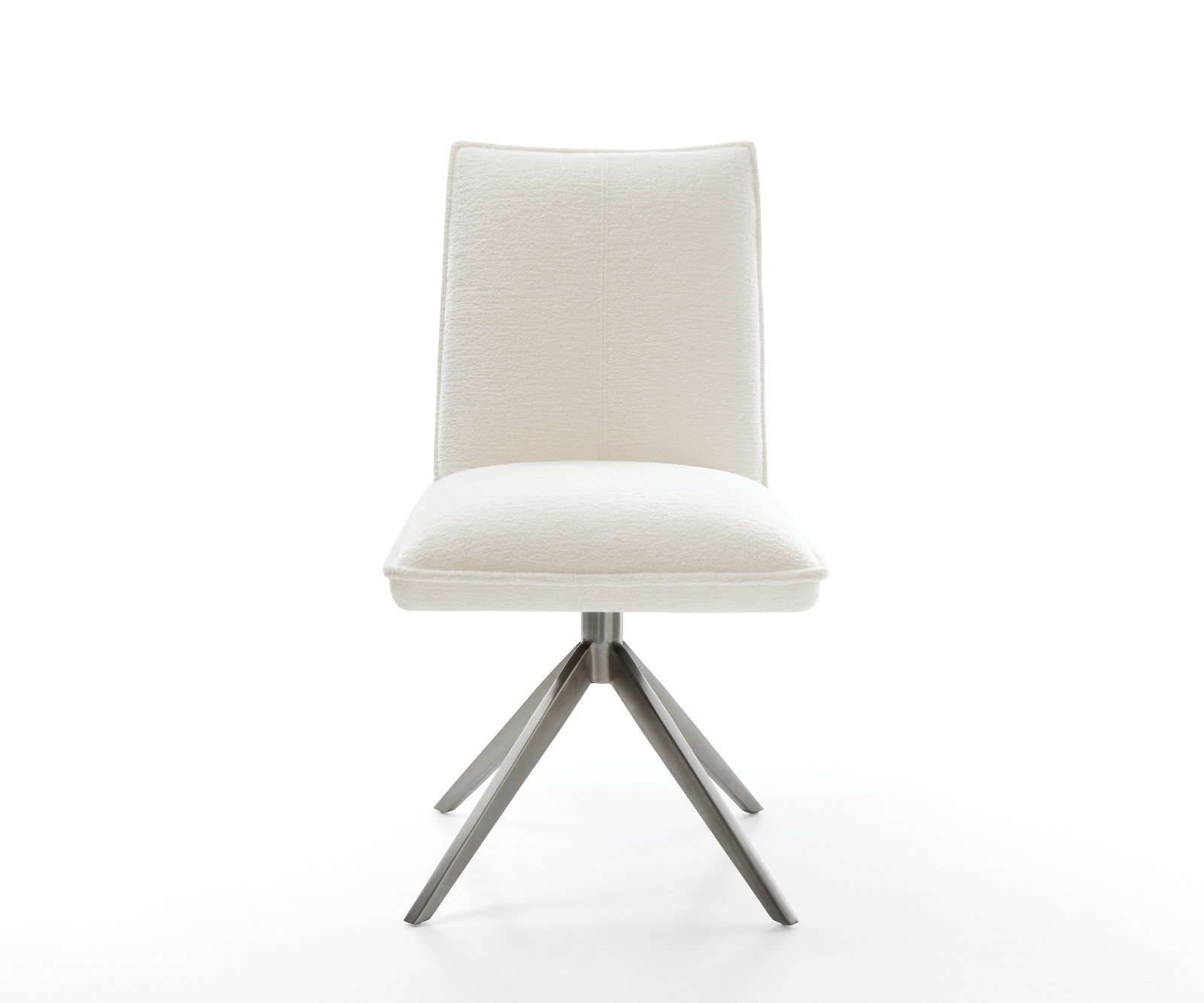 Drehstuhl Lelio-Flex Bouclé Soft Beige Kreuzgestell breit Graphit 360° drehbar Wippfunktion Taschenfederkern 1