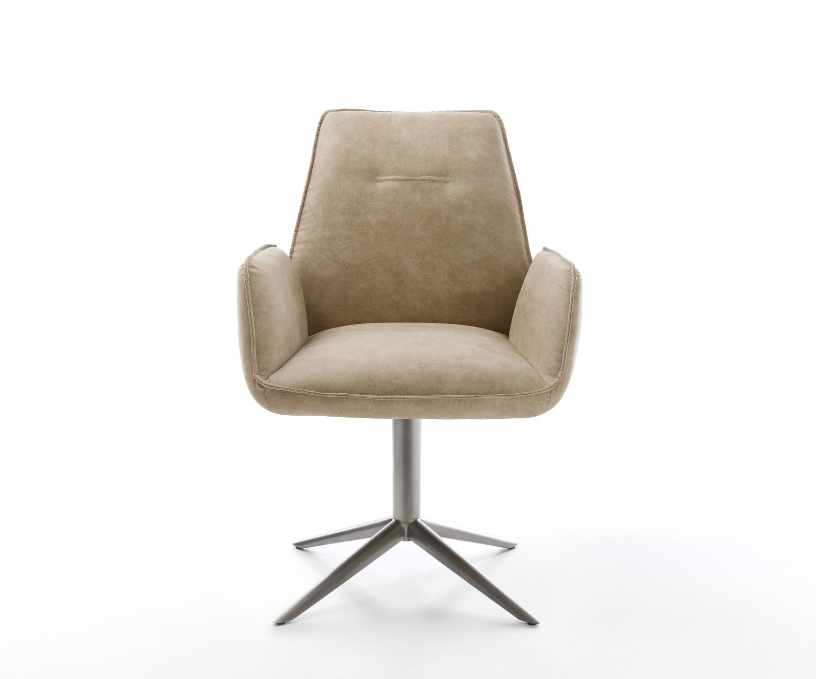 Drehstuhl Zoa-Flex Mikrofaser Beige Vintage Fußkreuz Graphit 360° drehbar Wippfunktion Taschenfederkern 2