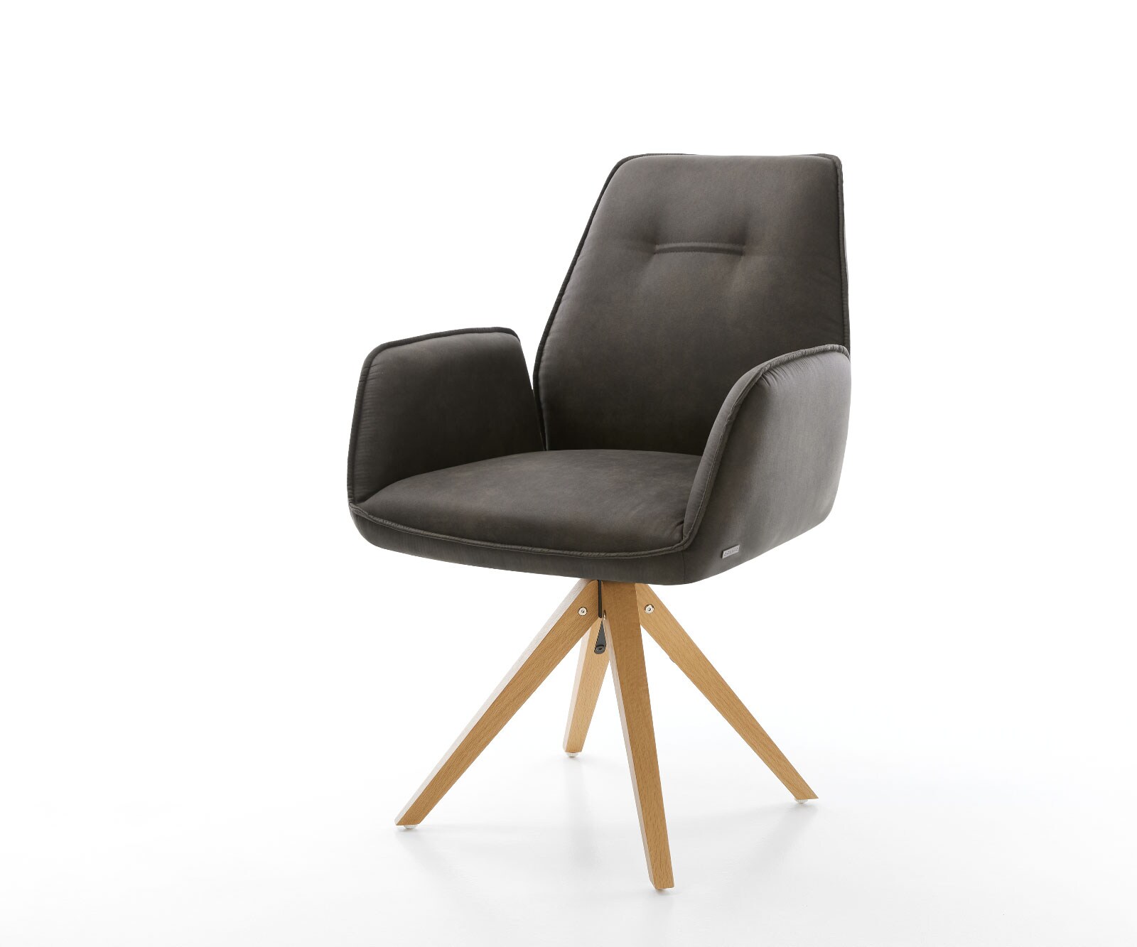 Drehstuhl Zoa-Flex Anthrazit Vintage Holzgestell kantig 180° drehbar