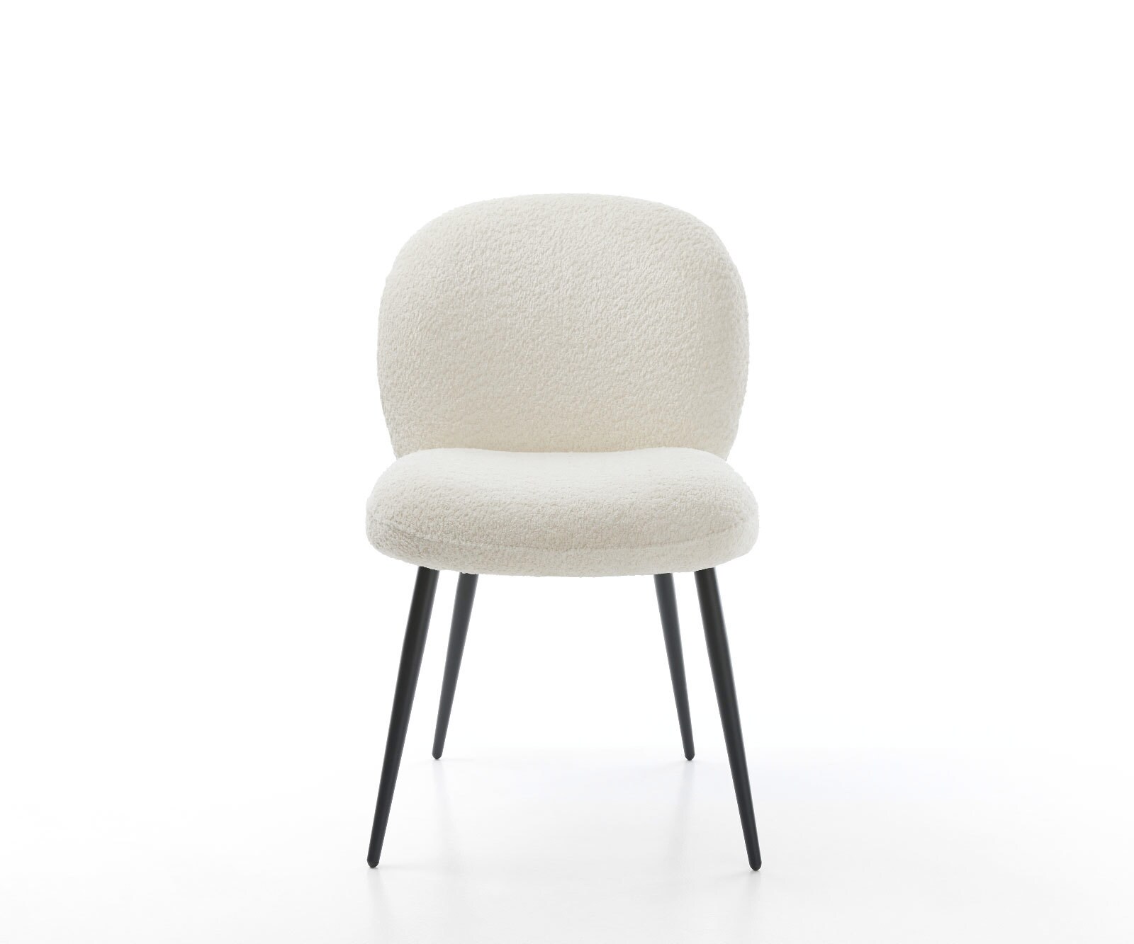 Esszimmerstuhl Nube-Flex Bouclé Weiß 4-Fuß konisch Schwarz Taschenfederkern 2