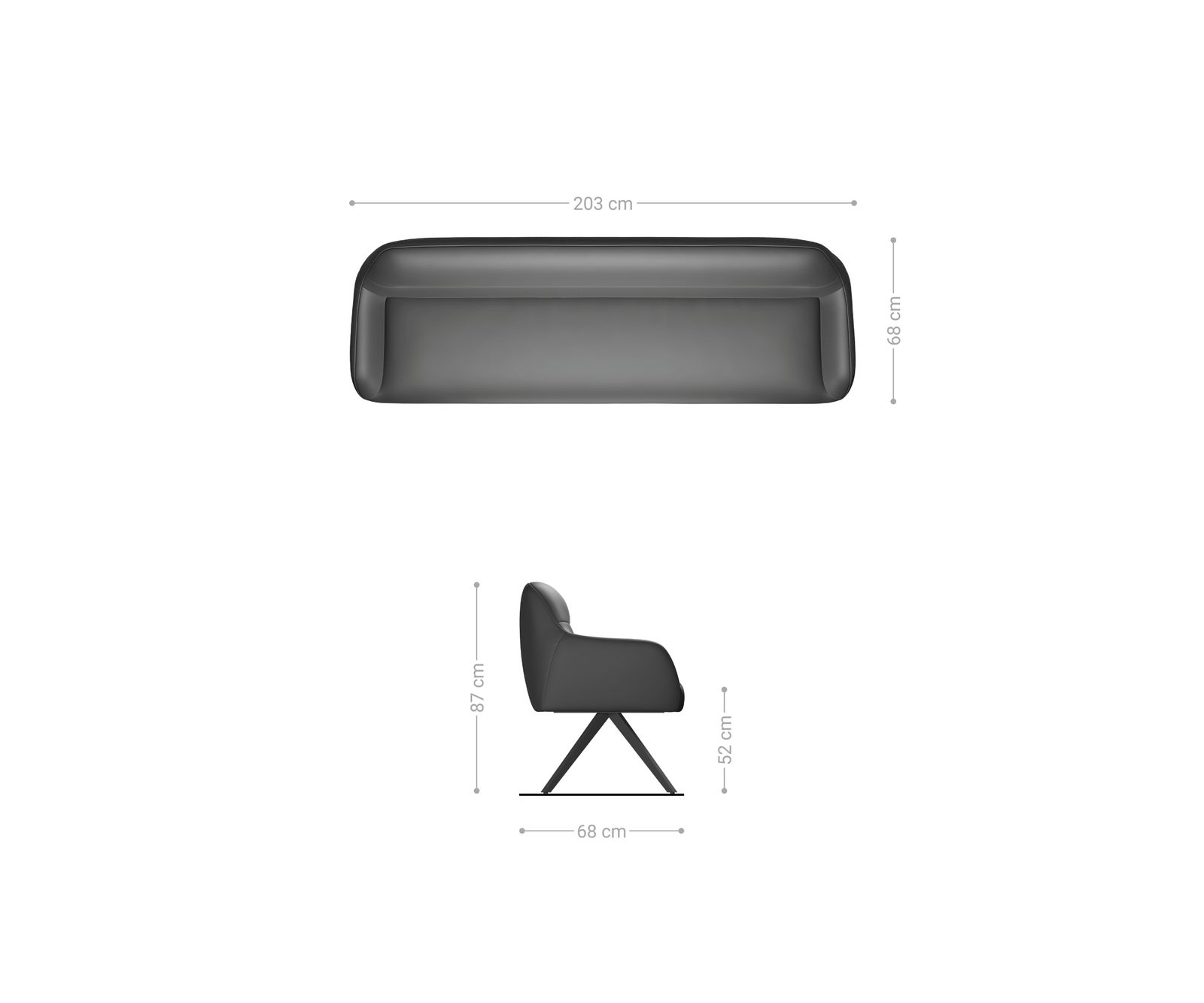 Esszimmerbank Taya-Flex 200 cm Mikrofaser Beige Vintage Kreuzgestell kantig Schwarz Taschenfederkern 8