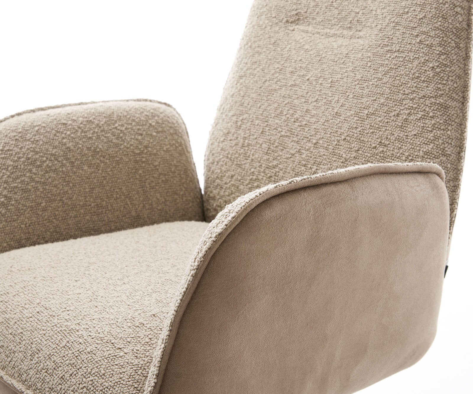 Drehstuhl Zoa-Flex Materialmix Schlamm Fußkreuz Edelstahl 360° drehbar Wippfunktion Taschenfederkern 4