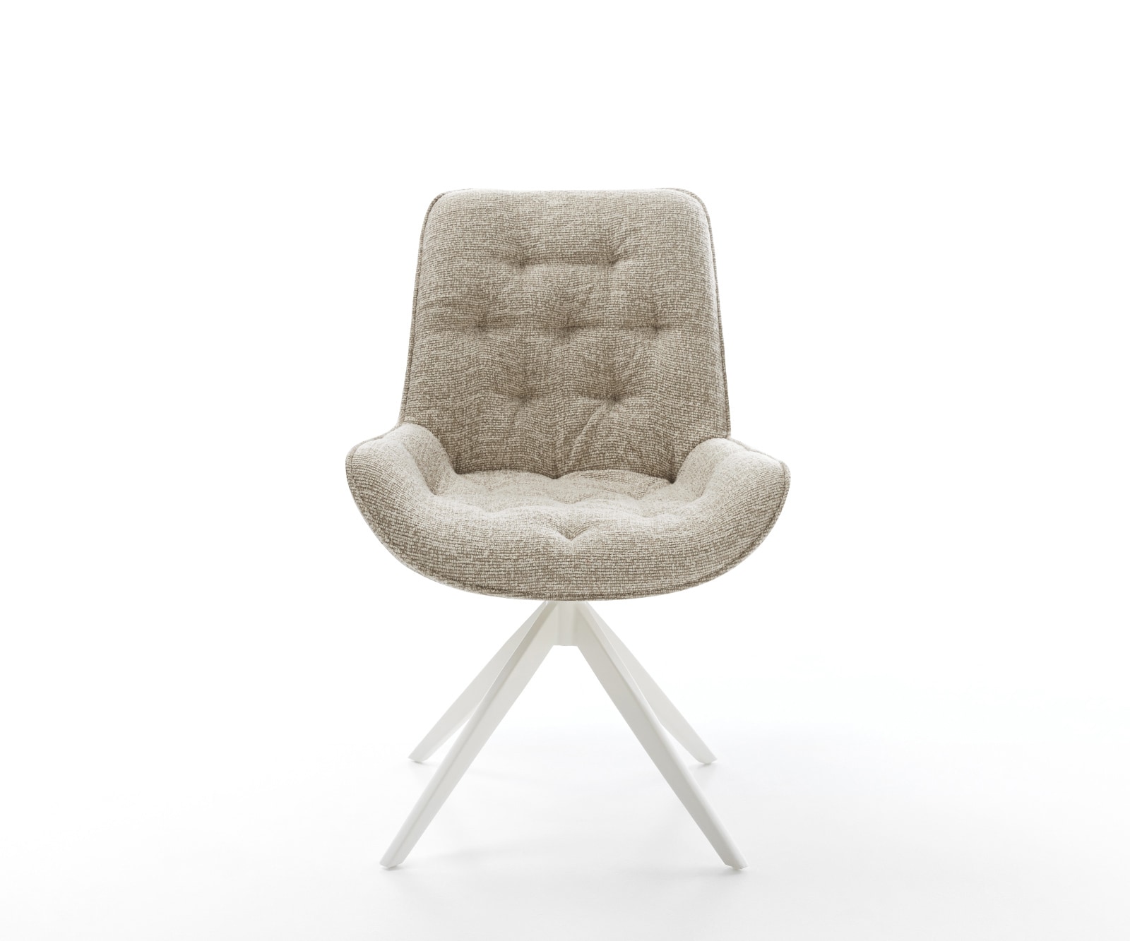 Drehstuhl Taimi-Flex Webstoff Soft Beige Kreuzgestell breit Weiß 360° drehbar Wippfunktion 2