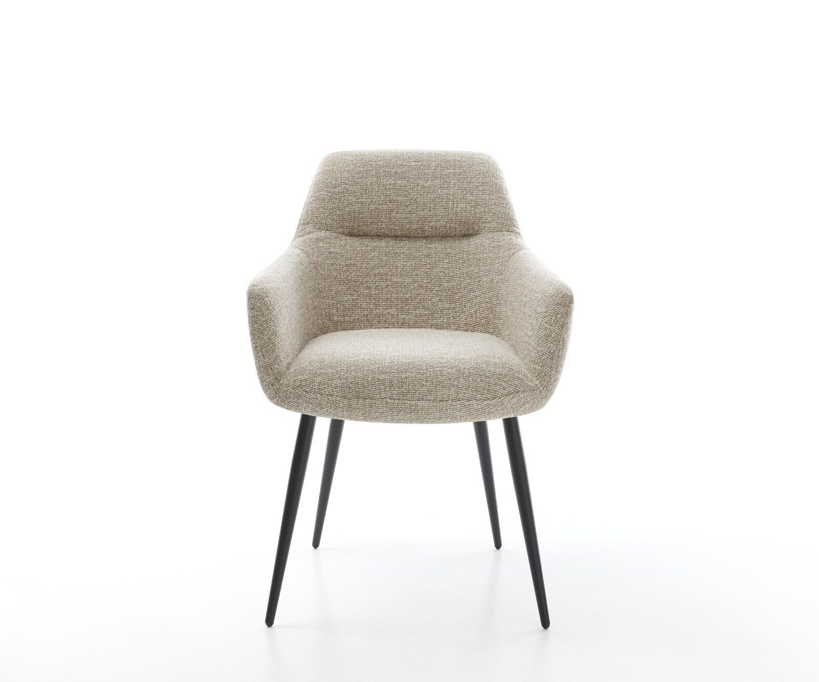Esszimmerstuhl Pejo-Flex Webstoff Soft Beige 4-Fuß konisch Schwarz Taschenfederkern 1