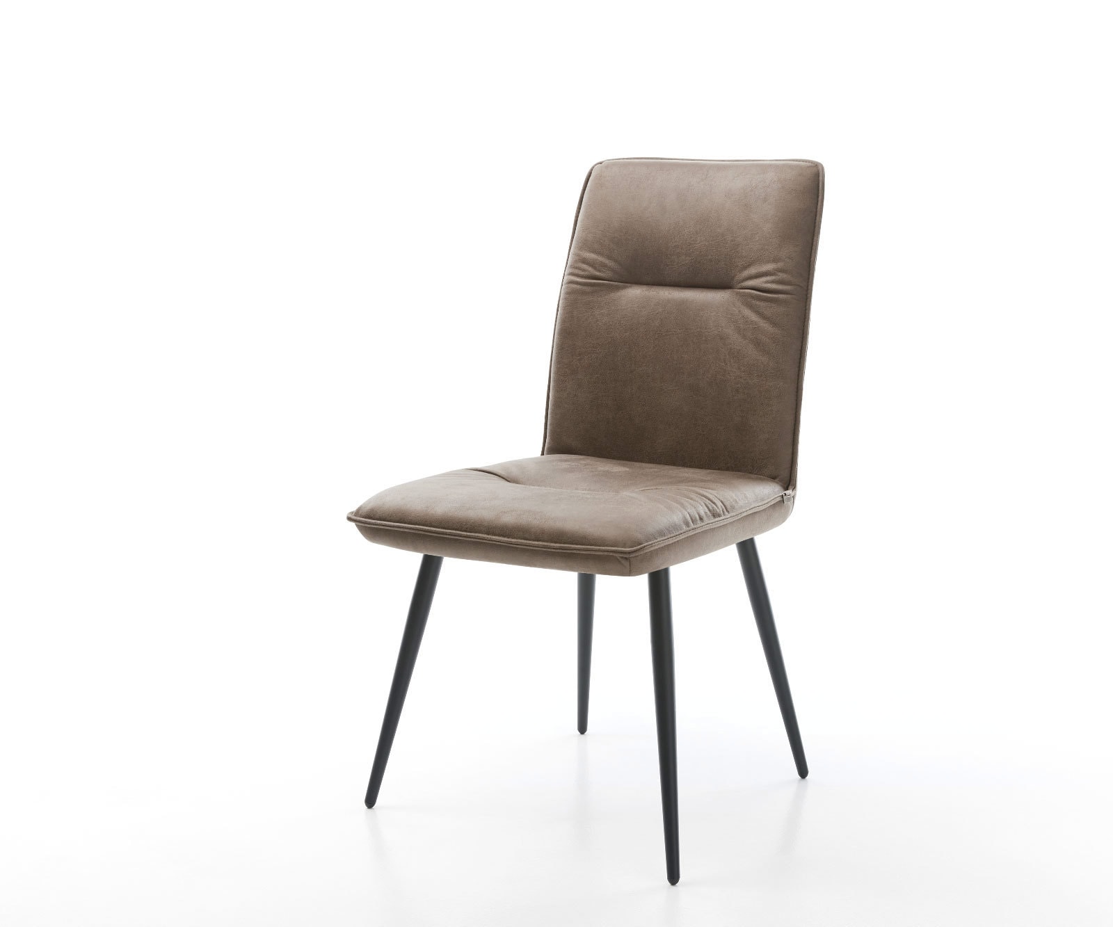 Esszimmerstuhl Vinjo-Flex Mikrofaser Taupe Vintage 4-Fuß konisch Schwarz Esszimmerstuhl Vinjo-Flex Mikrofaser Taupe Vintage 4-Fuß konisch Schwarz