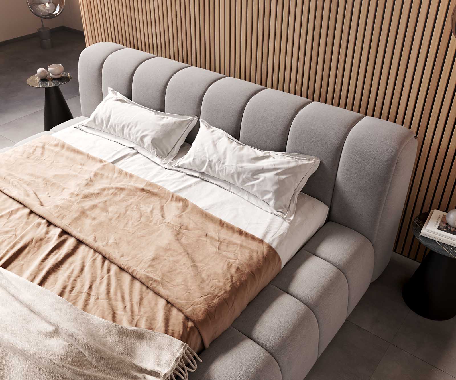 Polsterbettgestell Cutio 180x200 cm Mikrofaser Grau 4