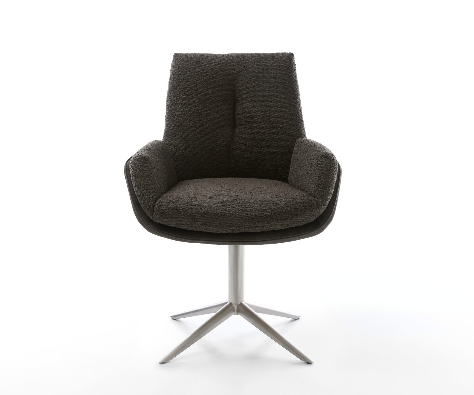 Drehstuhl Clea-Flex Materialmix Schwarz Fußkreuz Edelstahl 360° drehbar Wippfunktion 2