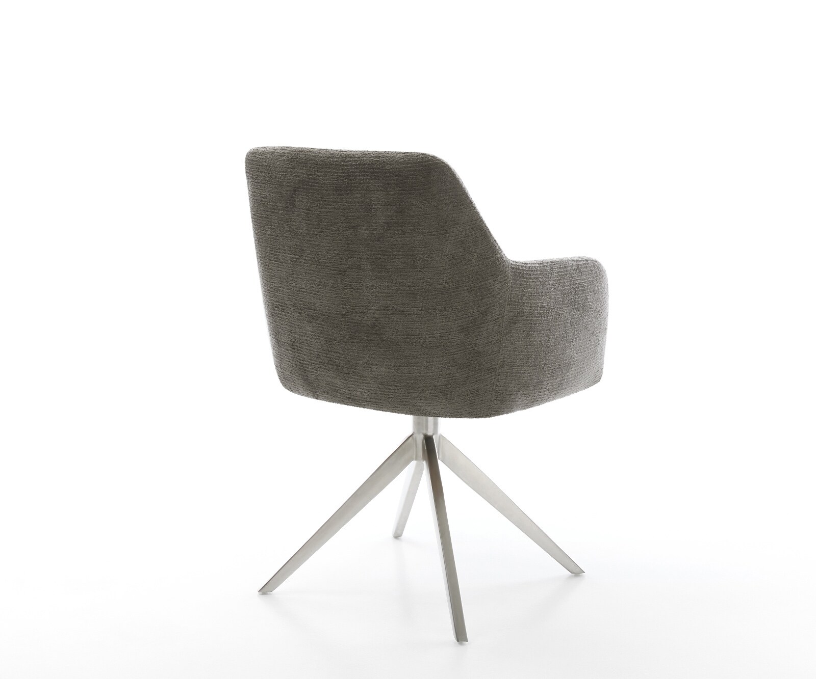 Drehstuhl Greg-Flex Bouclé Soft Schlamm Kreuzgestell breit Edelstahl 360° drehbar Wippfunktion Taschenfederkern 5