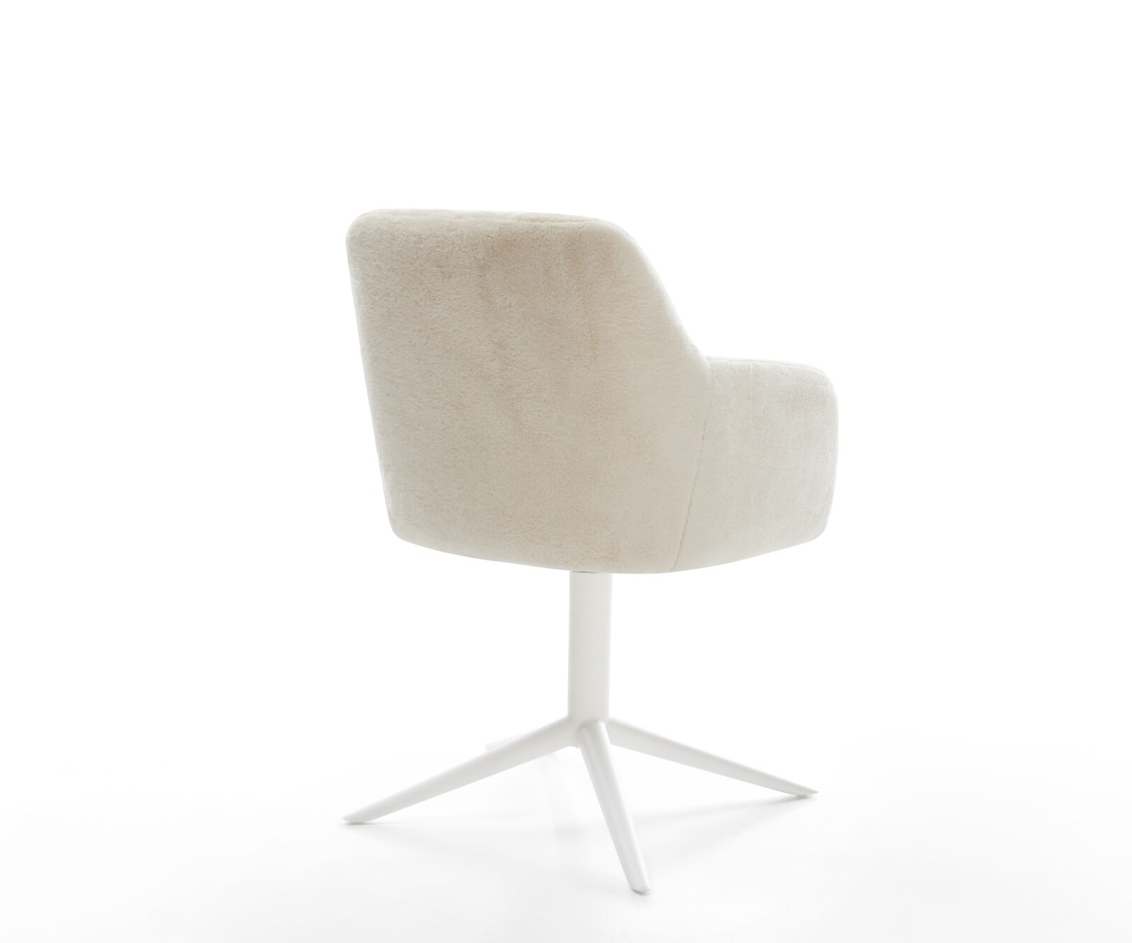 Drehstuhl Greg-Flex Plüsch Creme-Weiß Fußkreuz Weiß 360° drehbar Wippfunktion Taschenfederkern 5