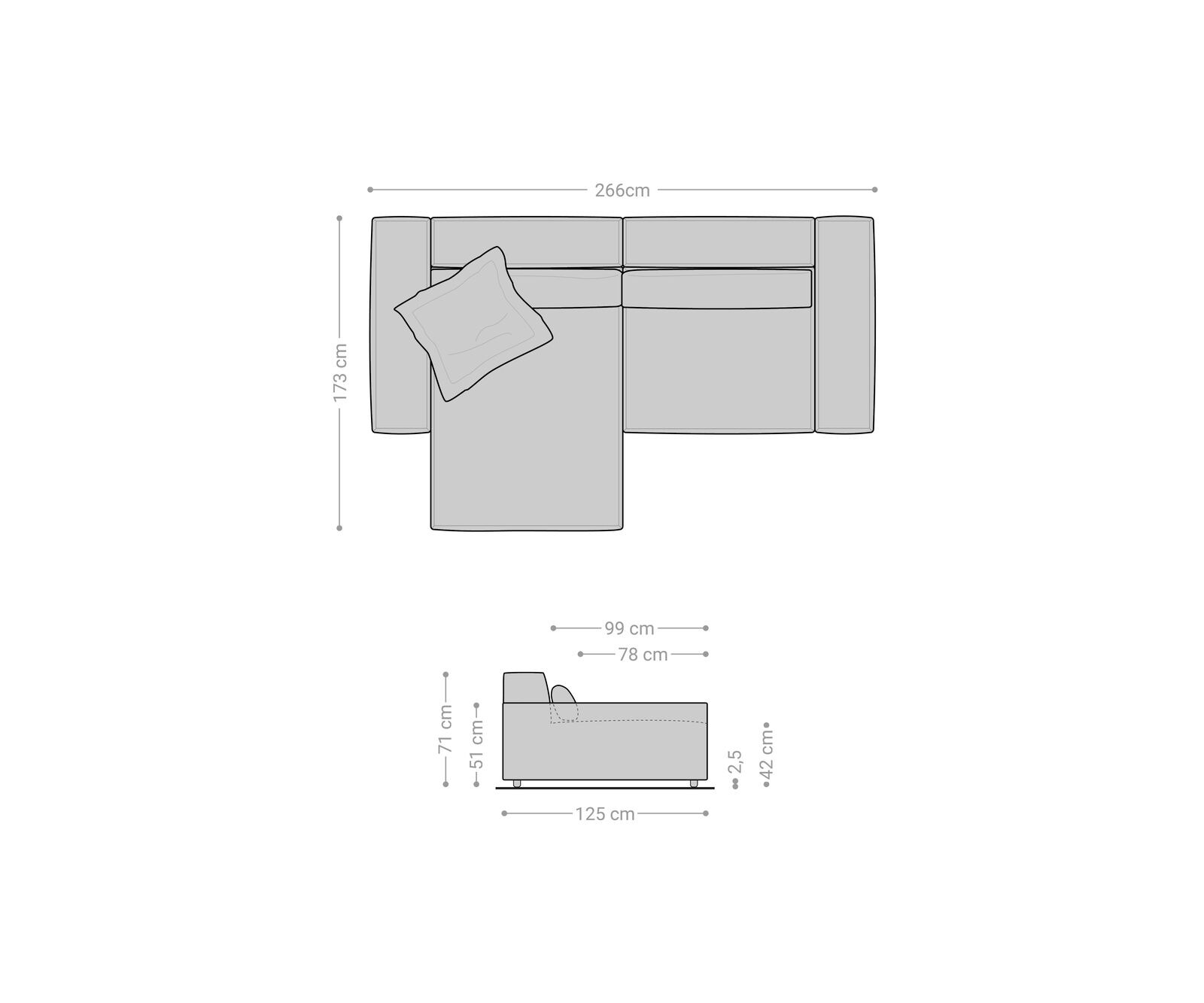 Ecksofa Sirpio XL 270x170 cm Mikrofaser Schwarz Recamiere variabel 9