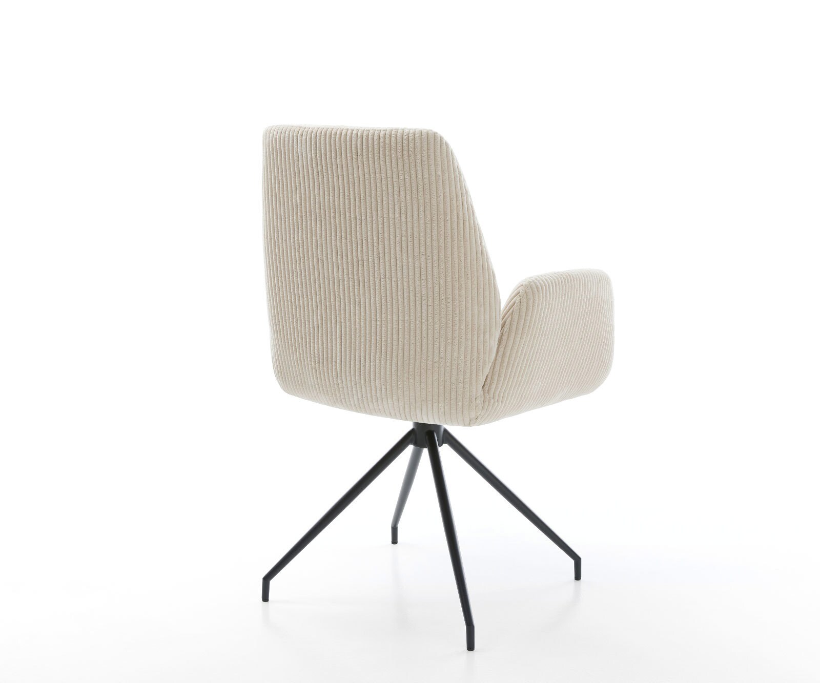 Esszimmerstuhl Zoa-Flex Cord Beige Kreuzgestell konisch Schwarz Taschenfederkern 5