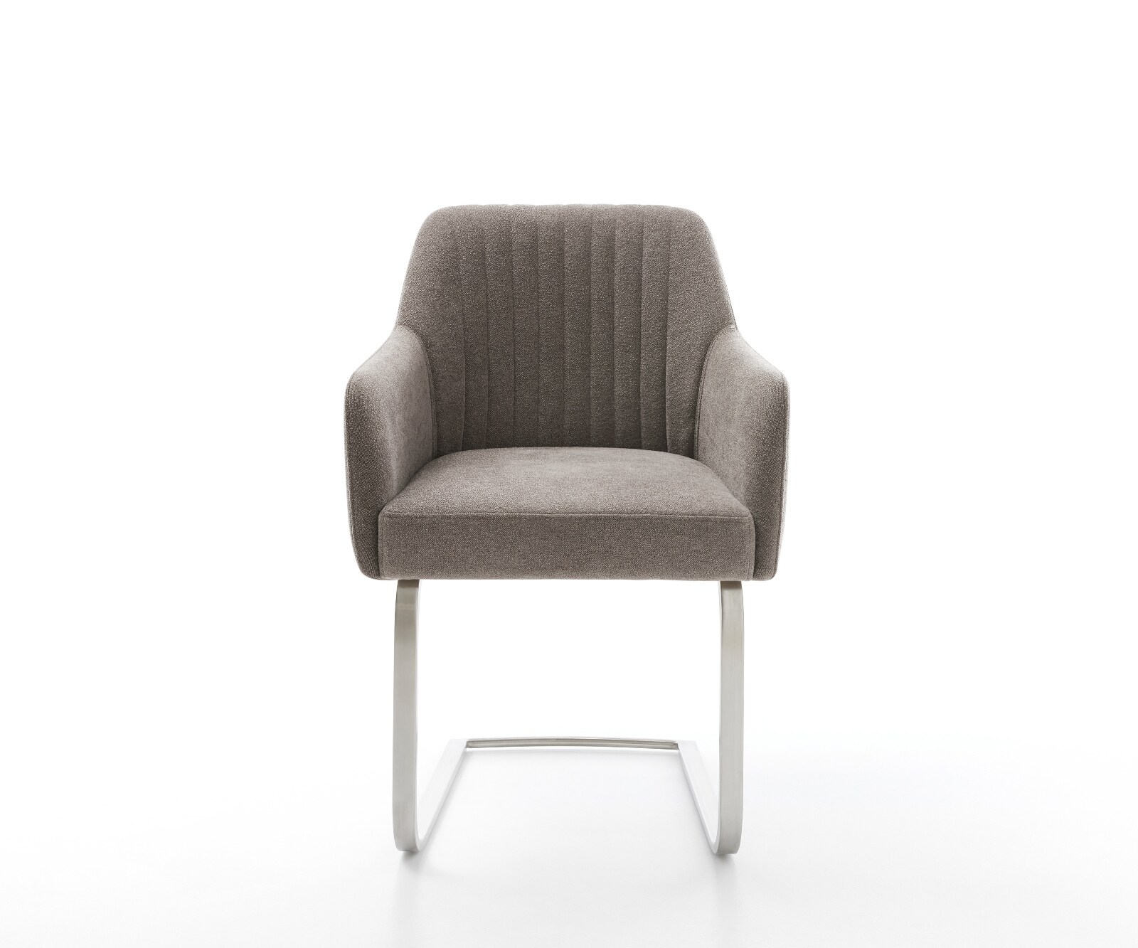 Freischwinger Greg-Flex Strukturstoff Soft Taupe Freischwinger flach Edelstahl Taschenfederkern 1