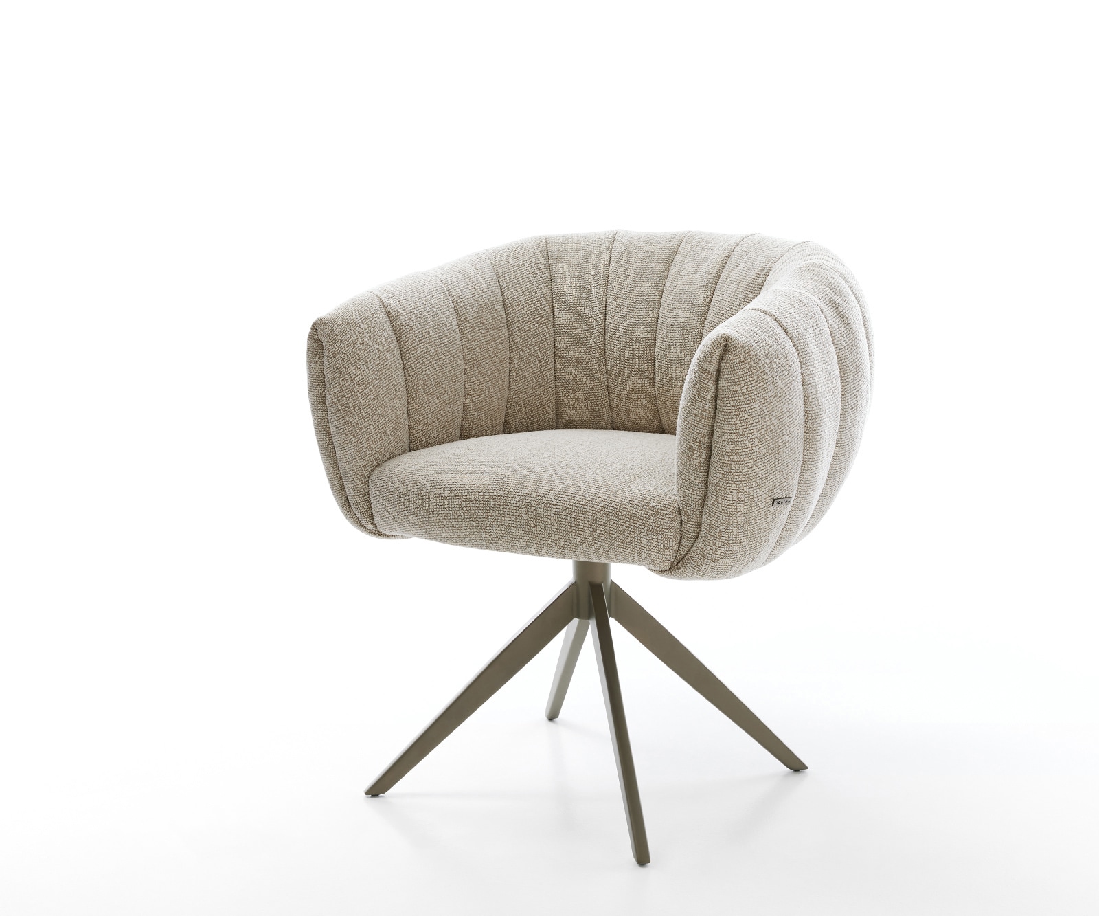 Drehstuhl Jada-Flex Webstoff Soft Beige Kreuzgestell breit Effektfinish Titan 360° drehbar Wippfunktion Taschenfederkern 1