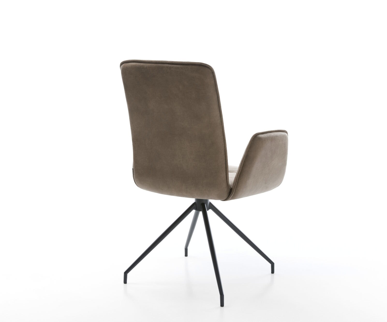 Drehstuhl Vinja-Flex Taupe Vintage Kreuzgestell konisch Schwarz 180° drehbar 4
