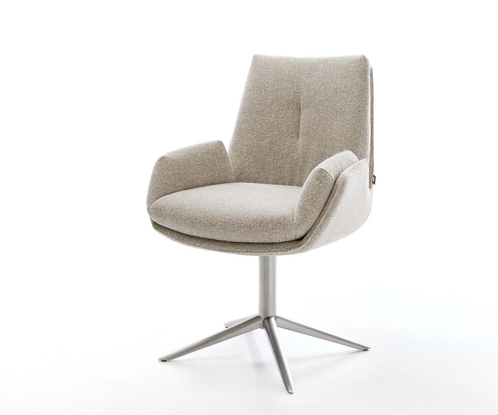 Drehstuhl Clea-Flex Webstoff Soft Beige Fußkreuz Edelstahl 360° drehbar Wip günstig online kaufen