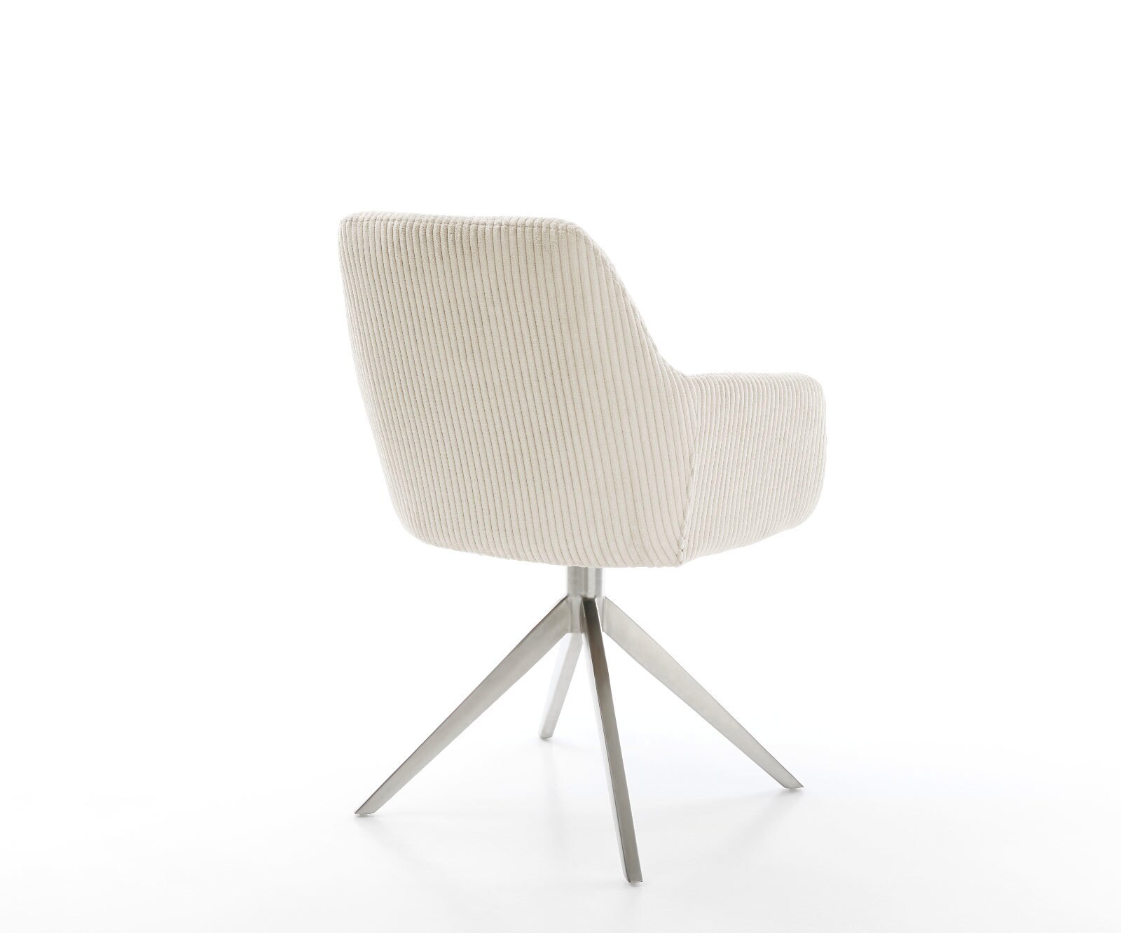 Drehstuhl Pejo-Flex Cord Beige Kreuzgestell breit Edelstahl 360° drehbar Wippfunktion Taschenfederkern 4