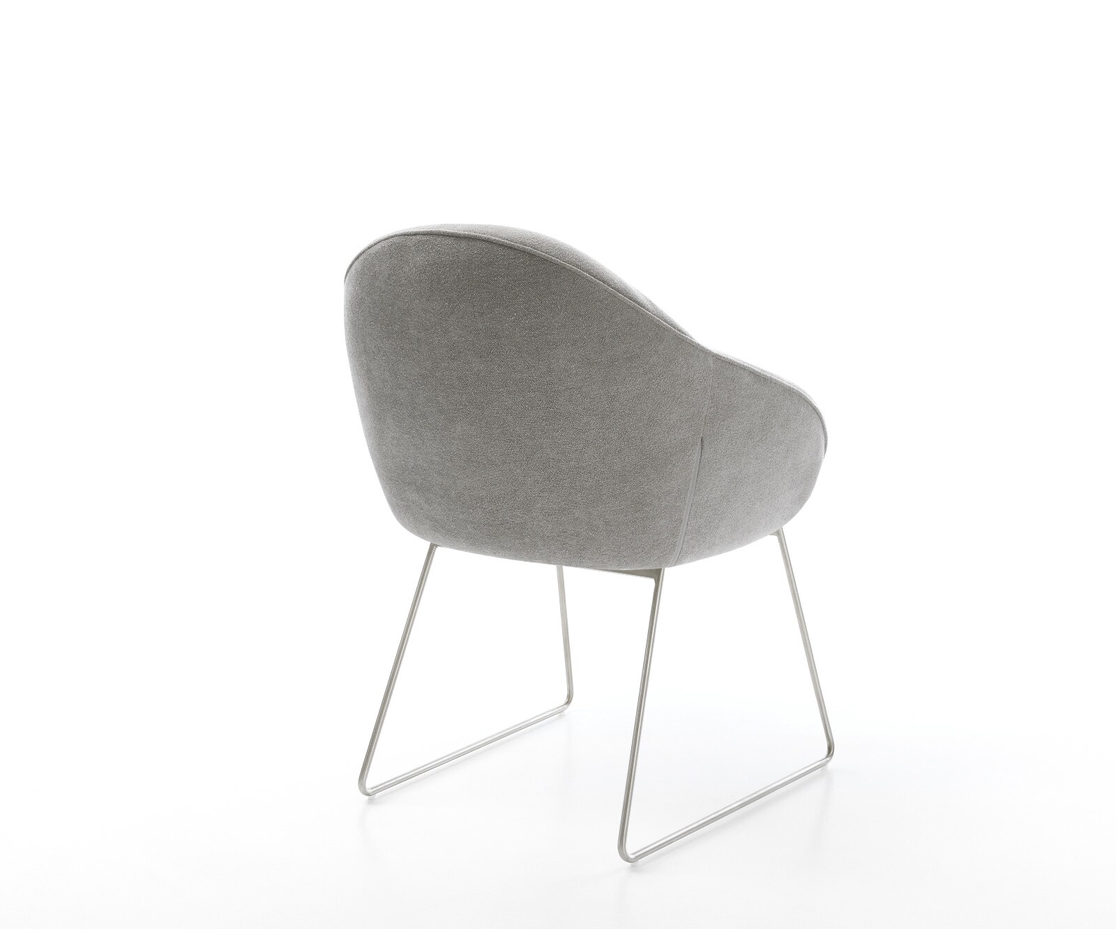 Esszimmerstuhl Gaio-Flex Strukturstoff Soft Grau Kufengestell Edelstahl 5